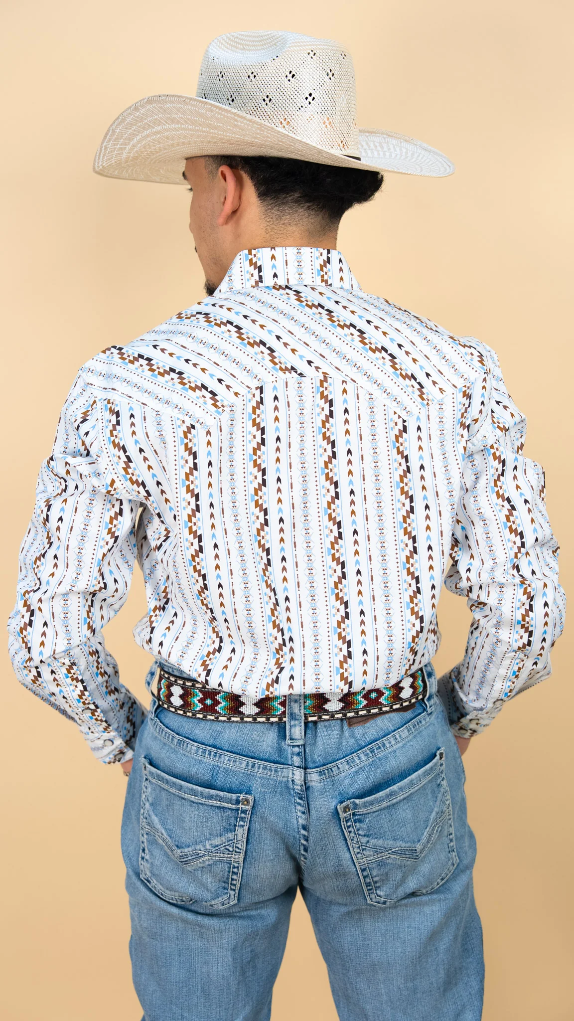 Rock & Roll Long Sleeve Digital Aztec Pearl Snap - Image 3