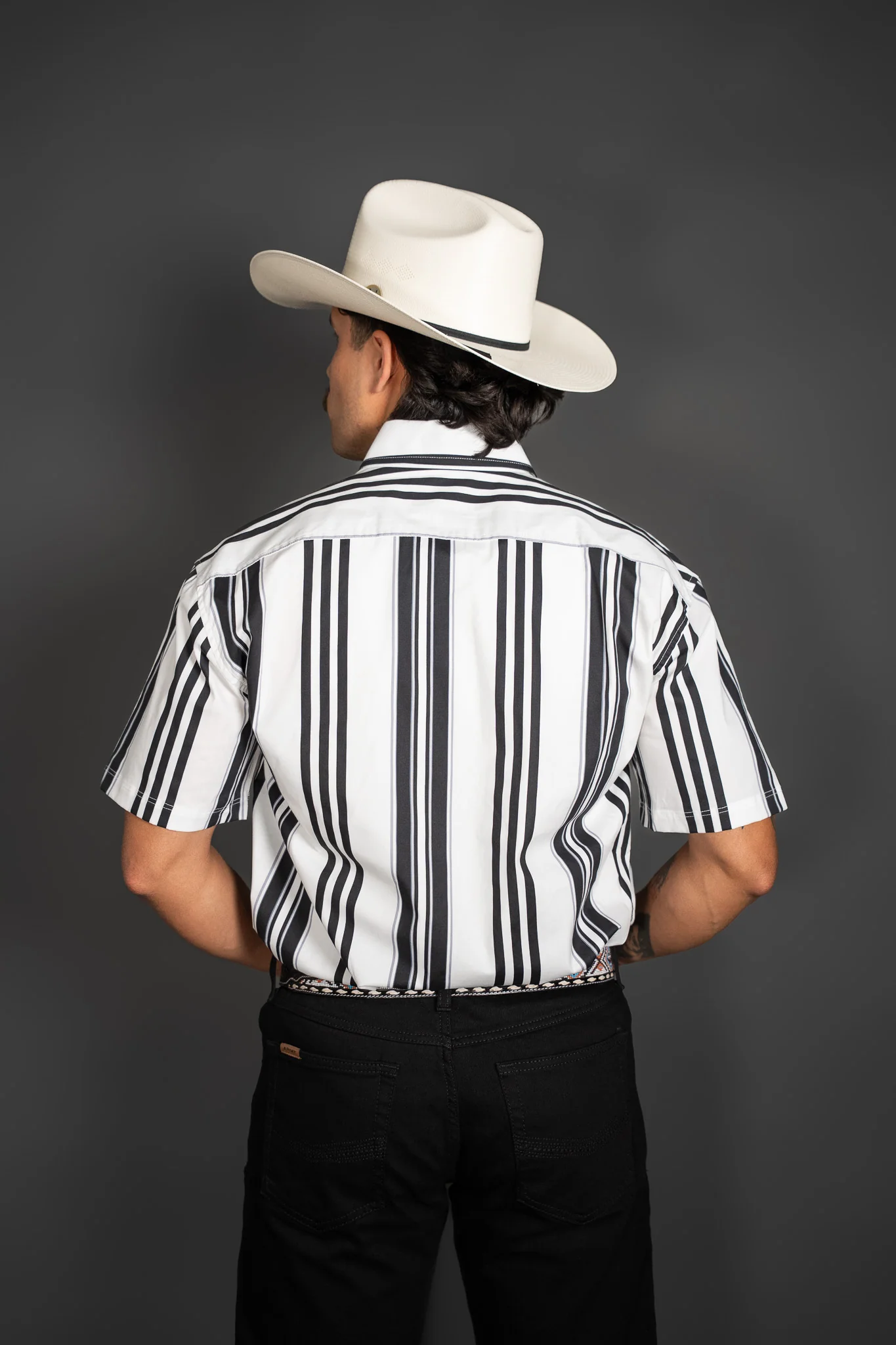 Rock & Roll Striped Button Up Short Sleeve - Image 2