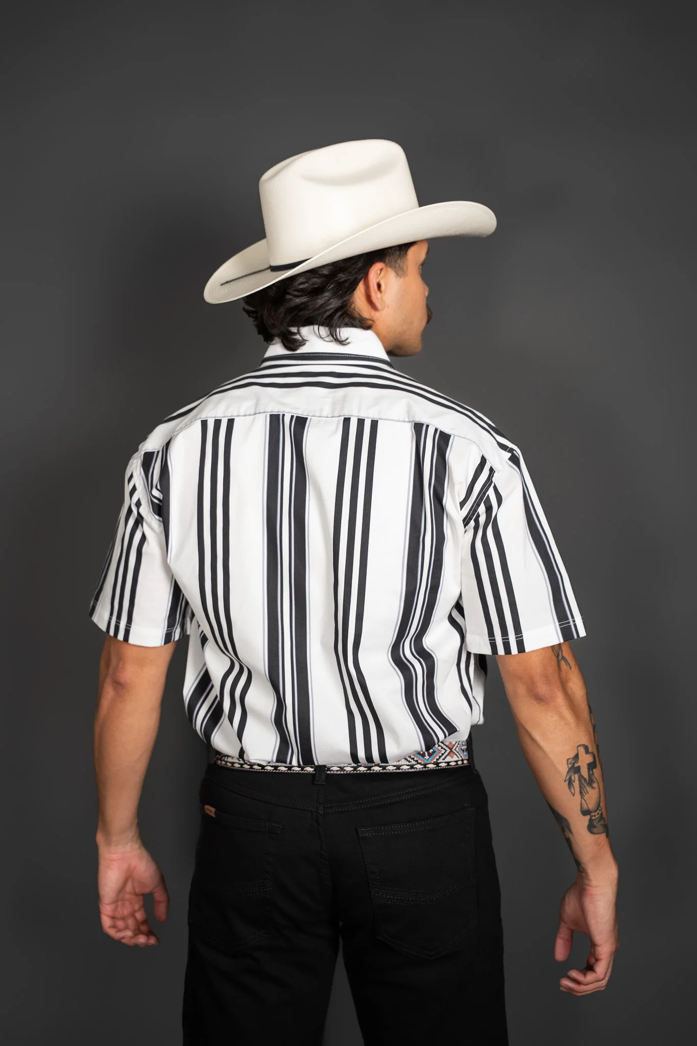Rock & Roll Striped Button Up Short Sleeve - Image 3