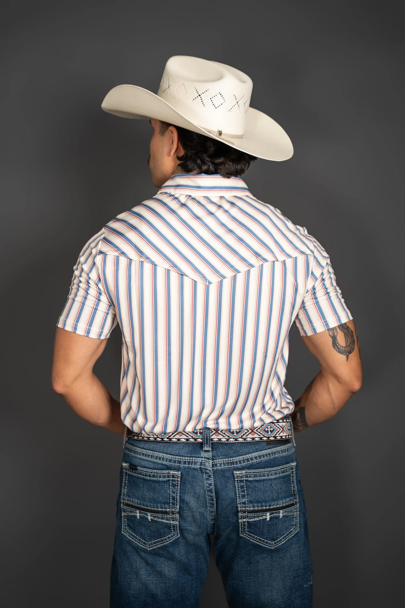 Rock & Roll Western Stripe Short Sleeve Polo - Image 2