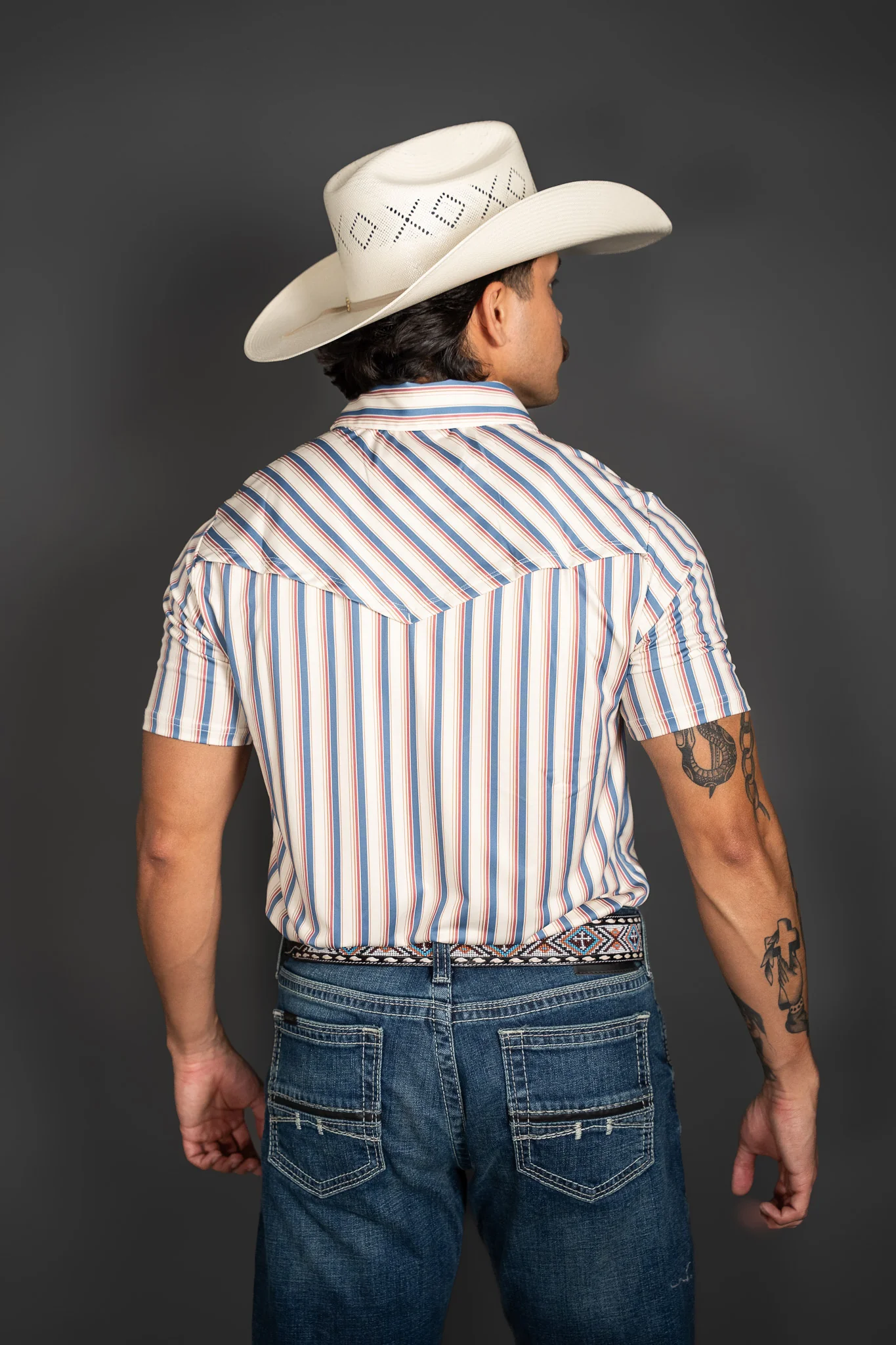 Rock & Roll Western Stripe Short Sleeve Polo - Image 3