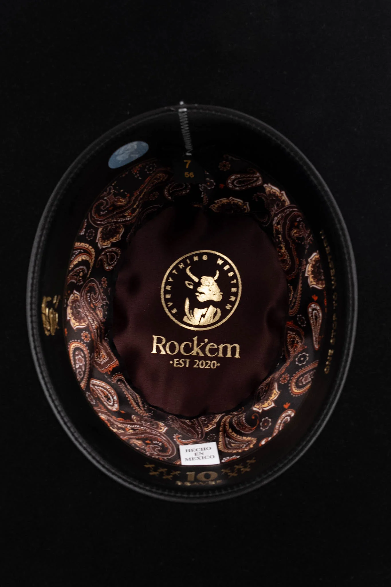 Rock'em 10X Black Beaver Open Crown Felt Cowboy Hat - Image 5