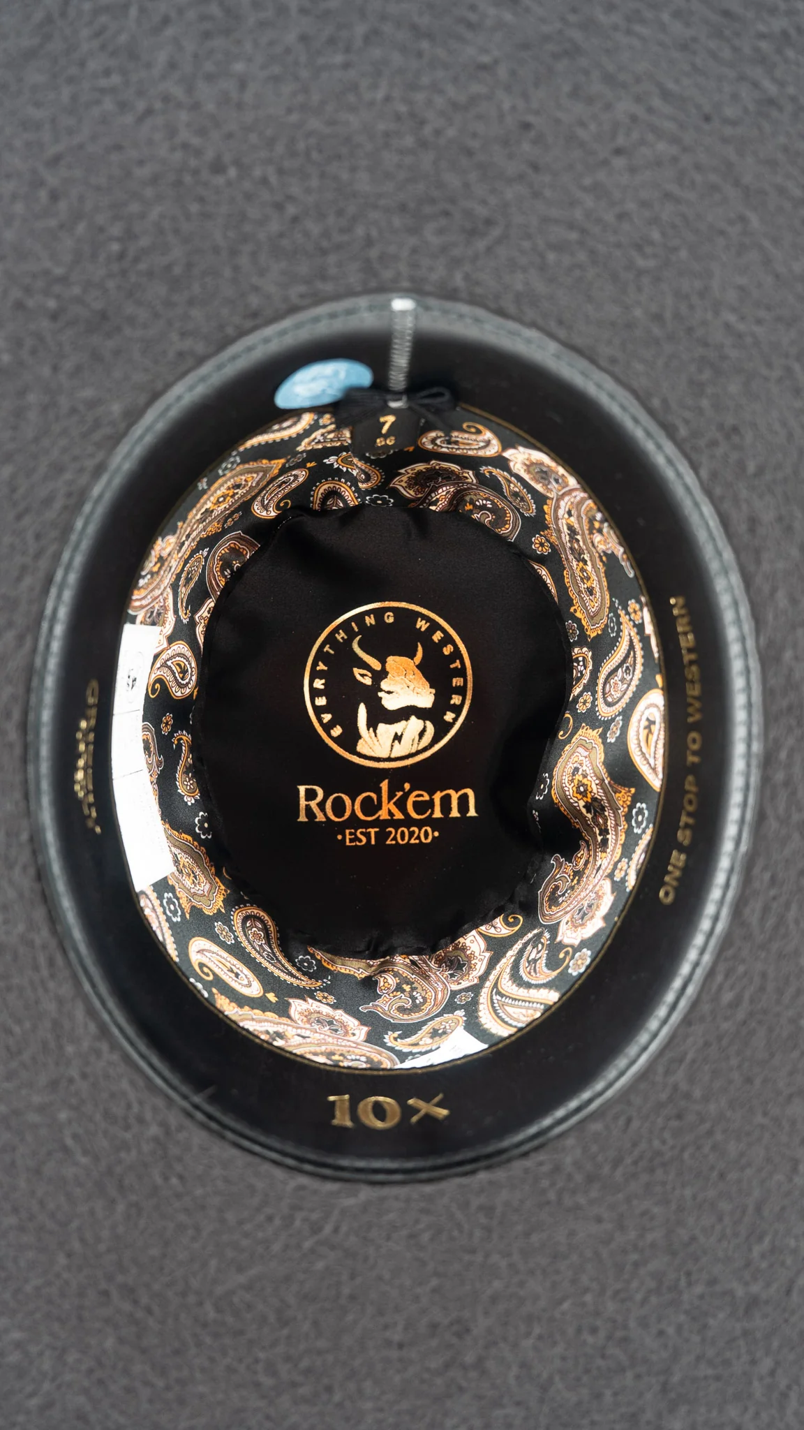 Rock'em 10X Dark Gray Grizzly Fur Open Crown Felt Cowboy Hat - Image 5