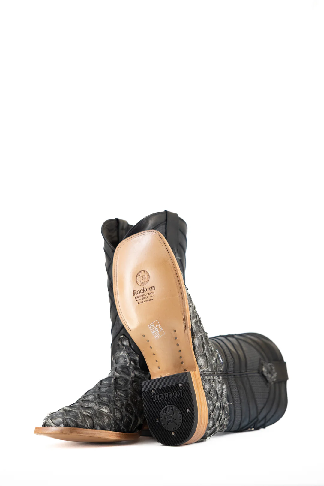 Prescott Pirarucu Exotic Square Toe Cowboy Boot - Image 14