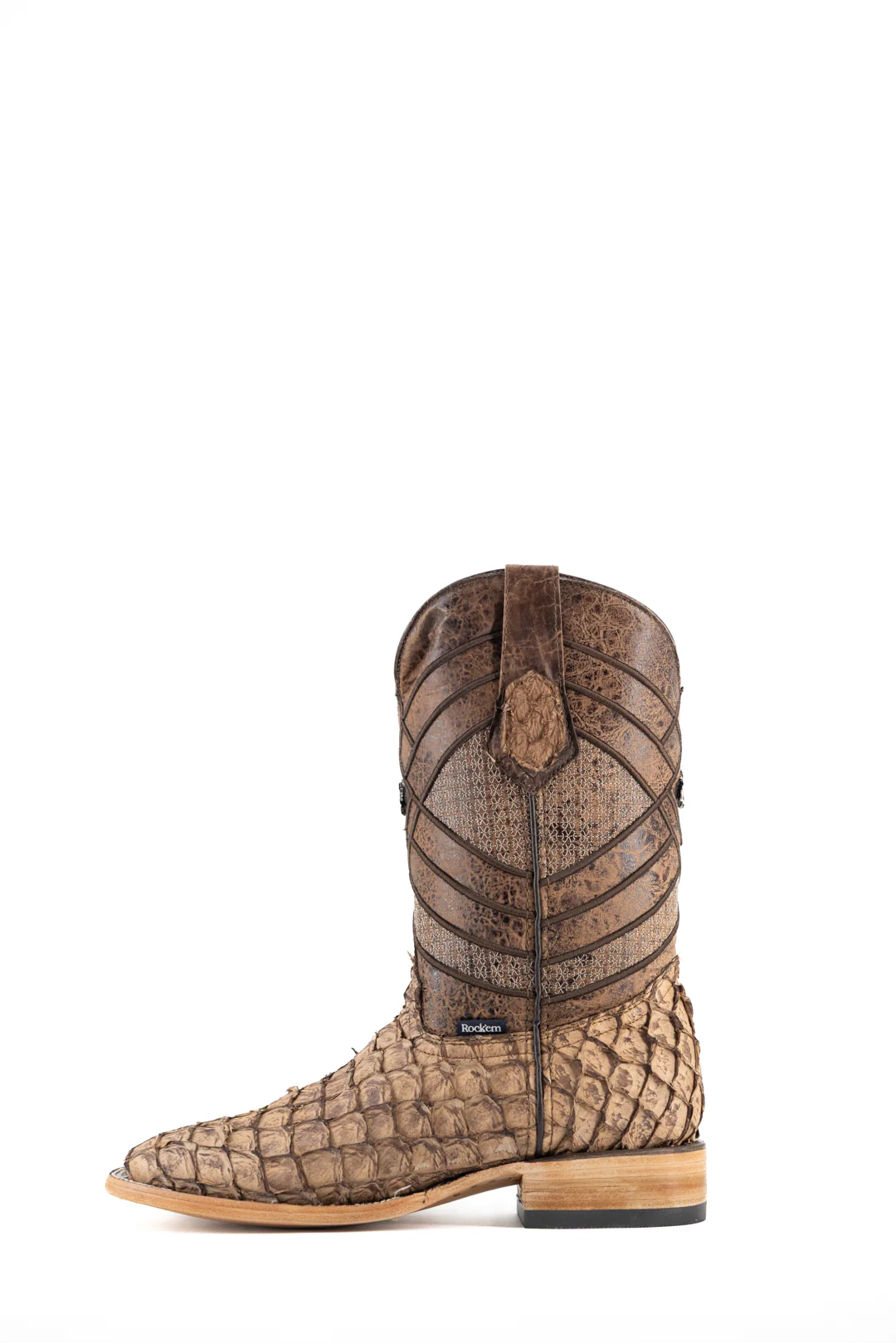 Prescott Pirarucu Exotic Square Toe Cowboy Boot - Image 7