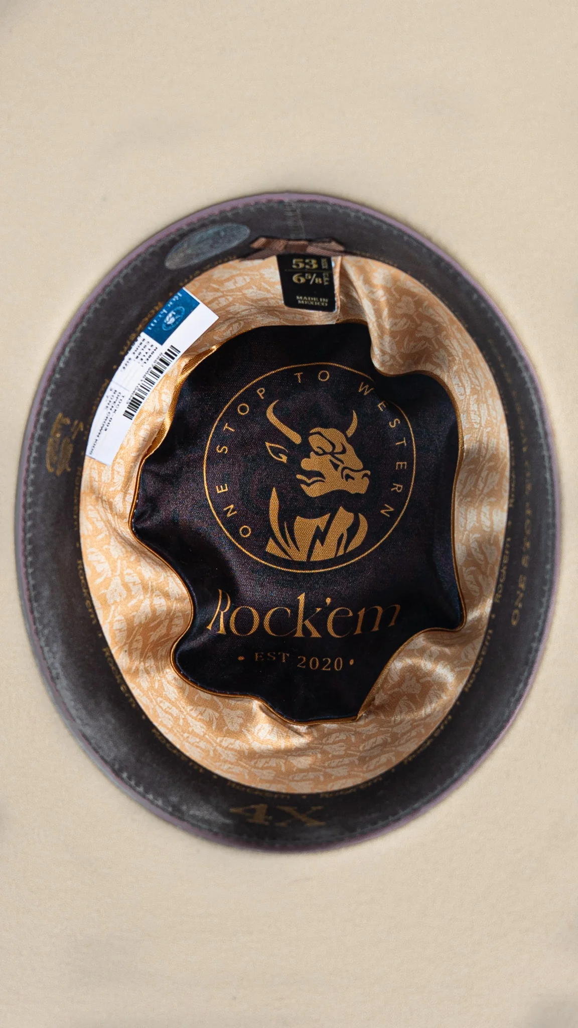 Rock'em 4X Bone Kids Open Crown Felt Cowboy Hat - Image 6