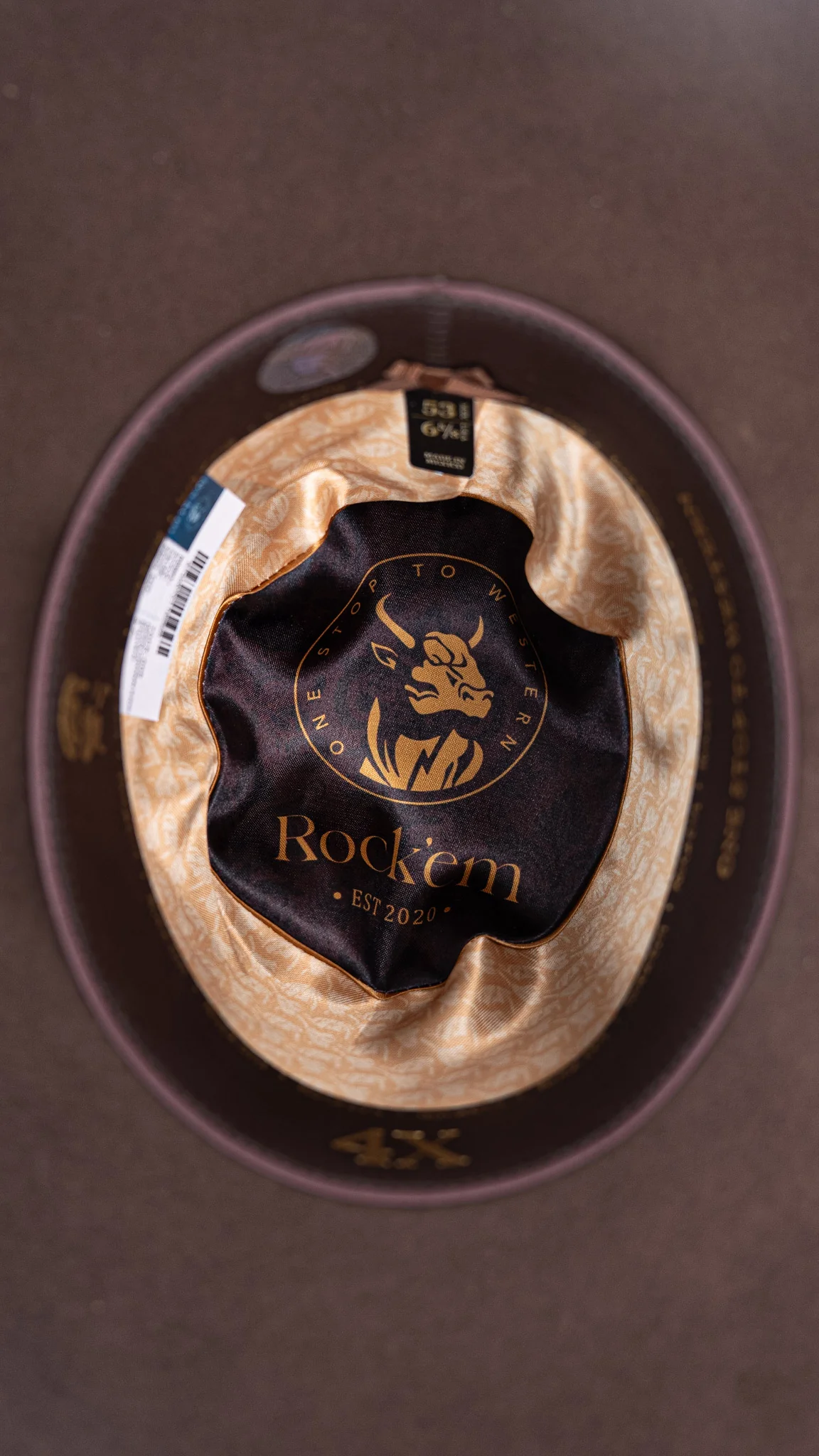 Rock'em 4X Brown Kids Open Crown Felt Hat Cowboy Hat - Image 4