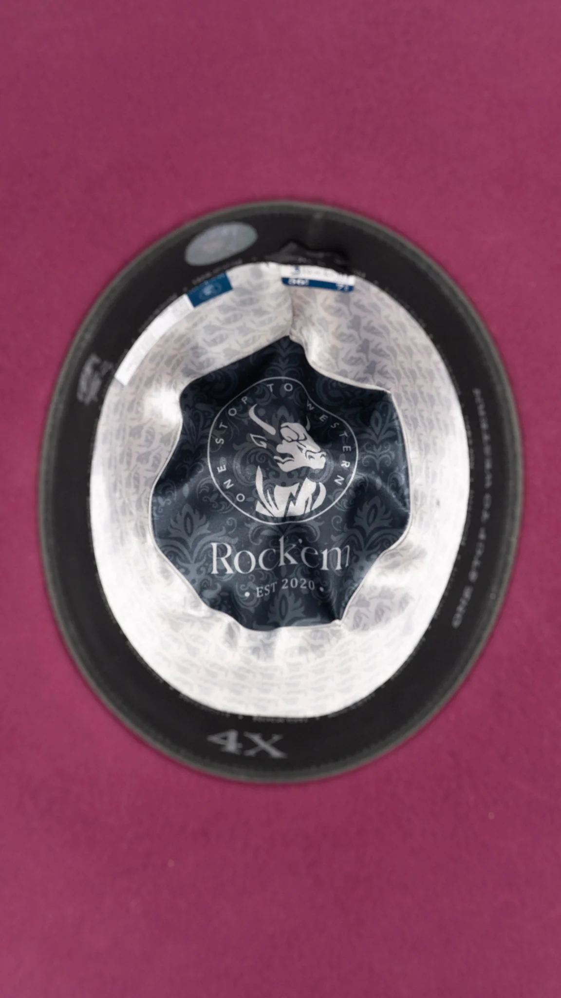 Rock'em 4X Dark Mauve Open Crown Felt Cowboy Hat - Image 5