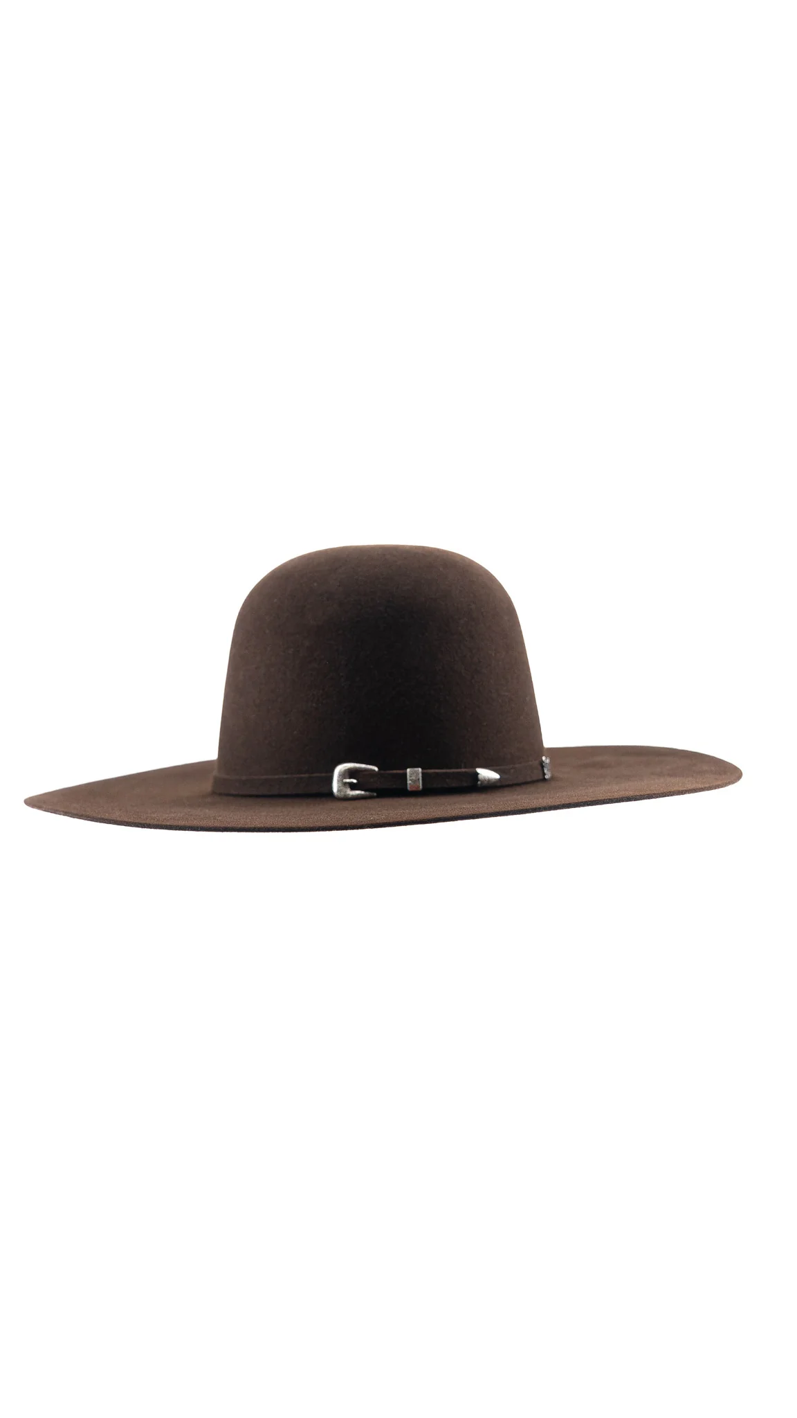 Rock'em 6X Chocolate Beaver Open Crown Felt Cowboy Hat - Image 2