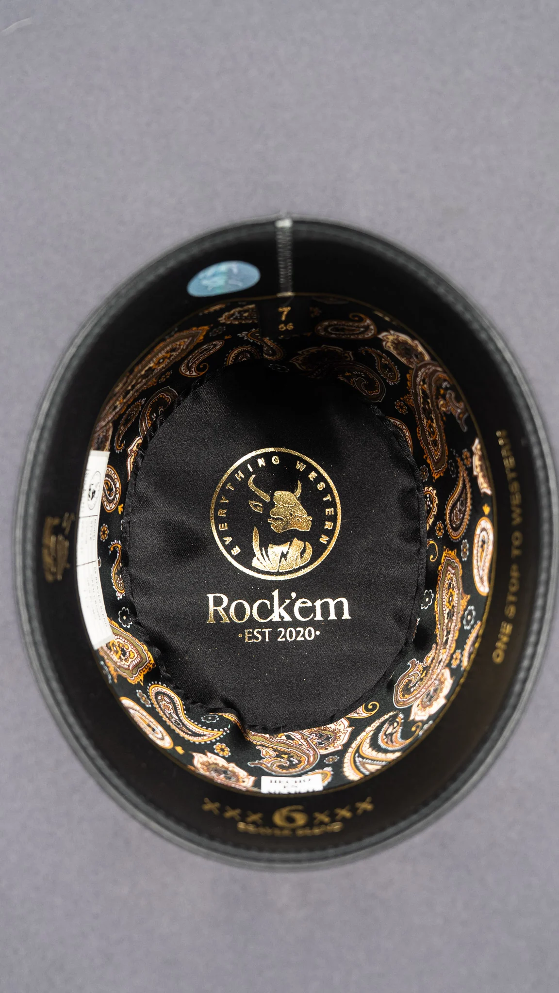 Rock'em 6X Dark Gray Beaver Open Crown Felt Cowboy Hat - Image 5