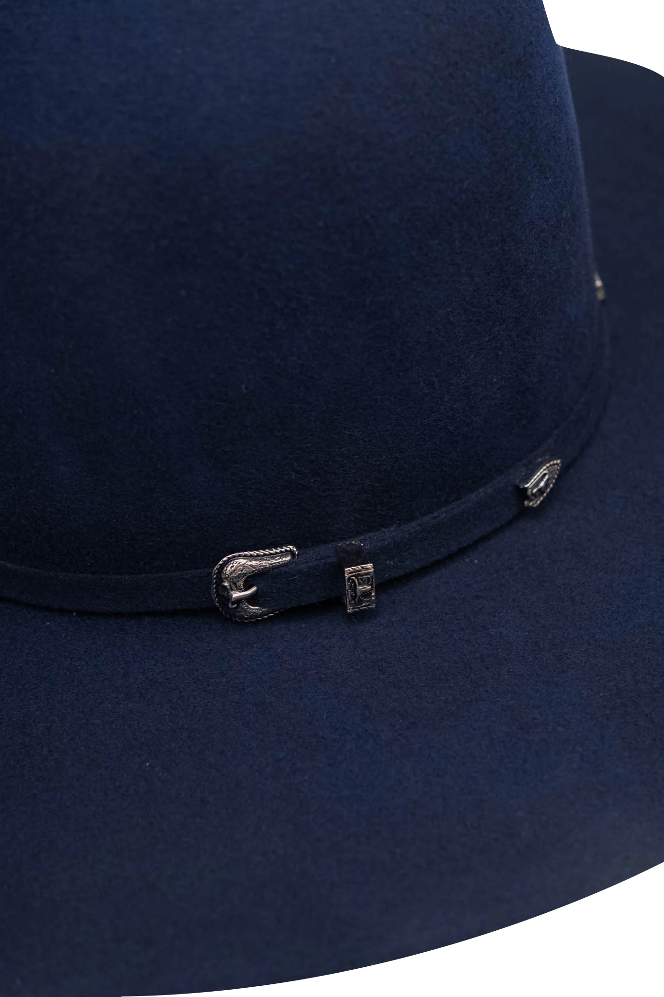 Rock'em 4X Navy Blue Open Crown Felt Cowboy Hat - Image 4