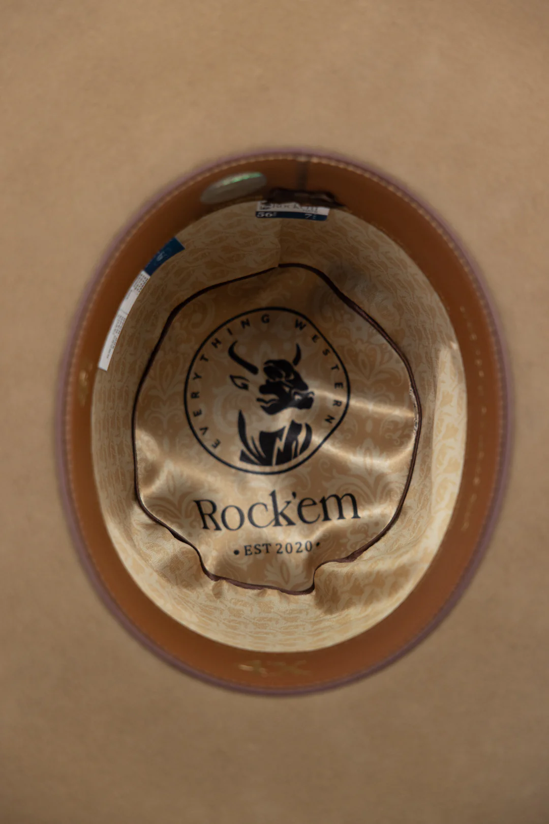 Rock'em 4X Khaki Open Crown Felt Cowboy Hat - Image 5