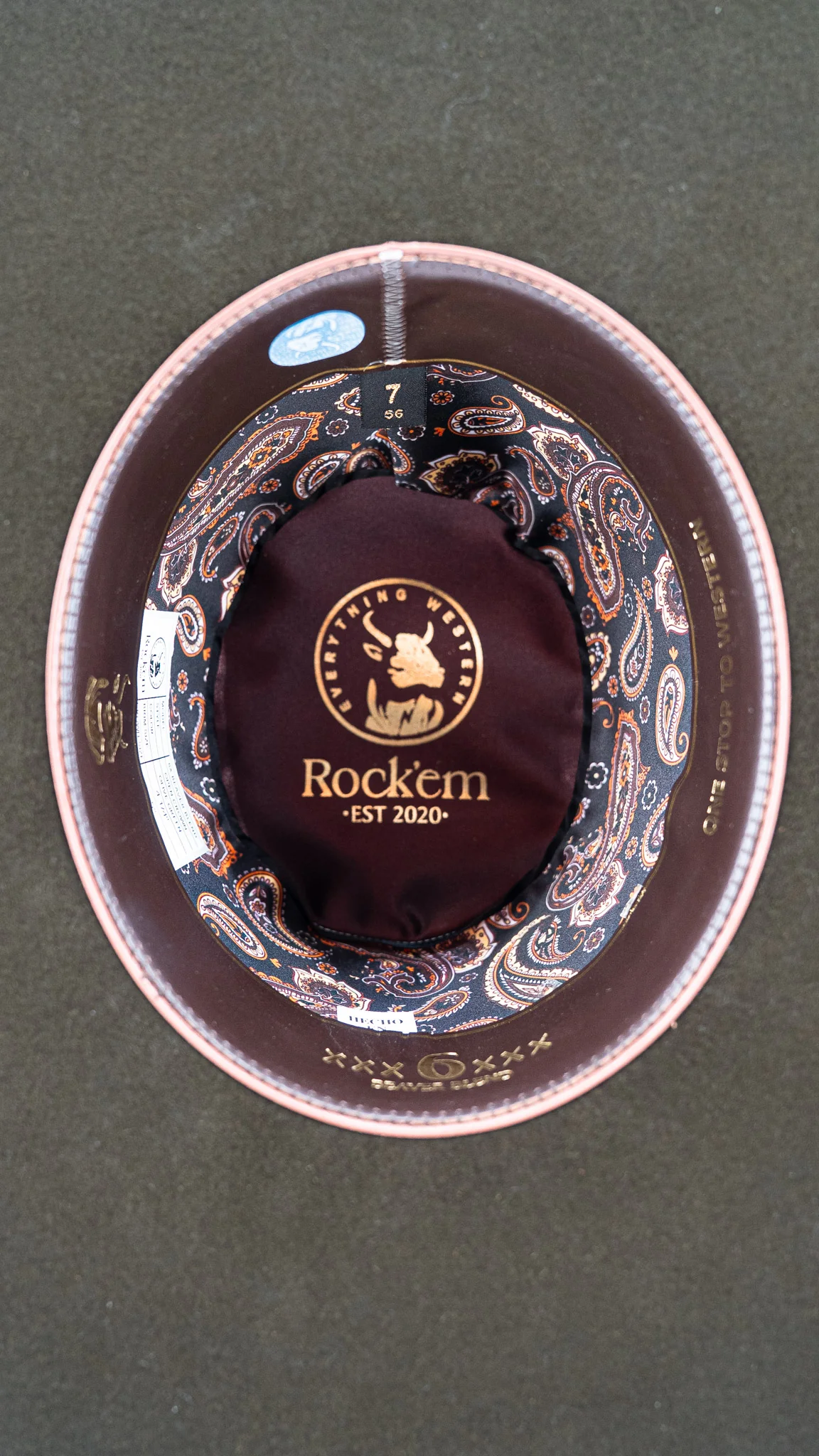Rock'em 6X Olive Green Beaver Open Crown Felt Cowboy Hat - Image 6
