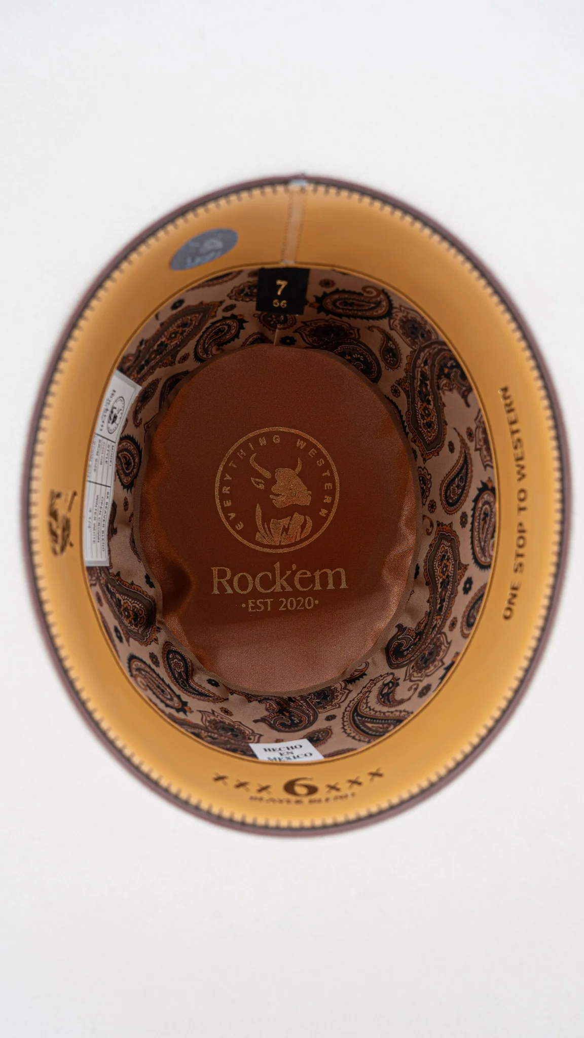 Rock'em 6X Winter White Beaver Open Crown Felt Cowboy Hat - Image 5