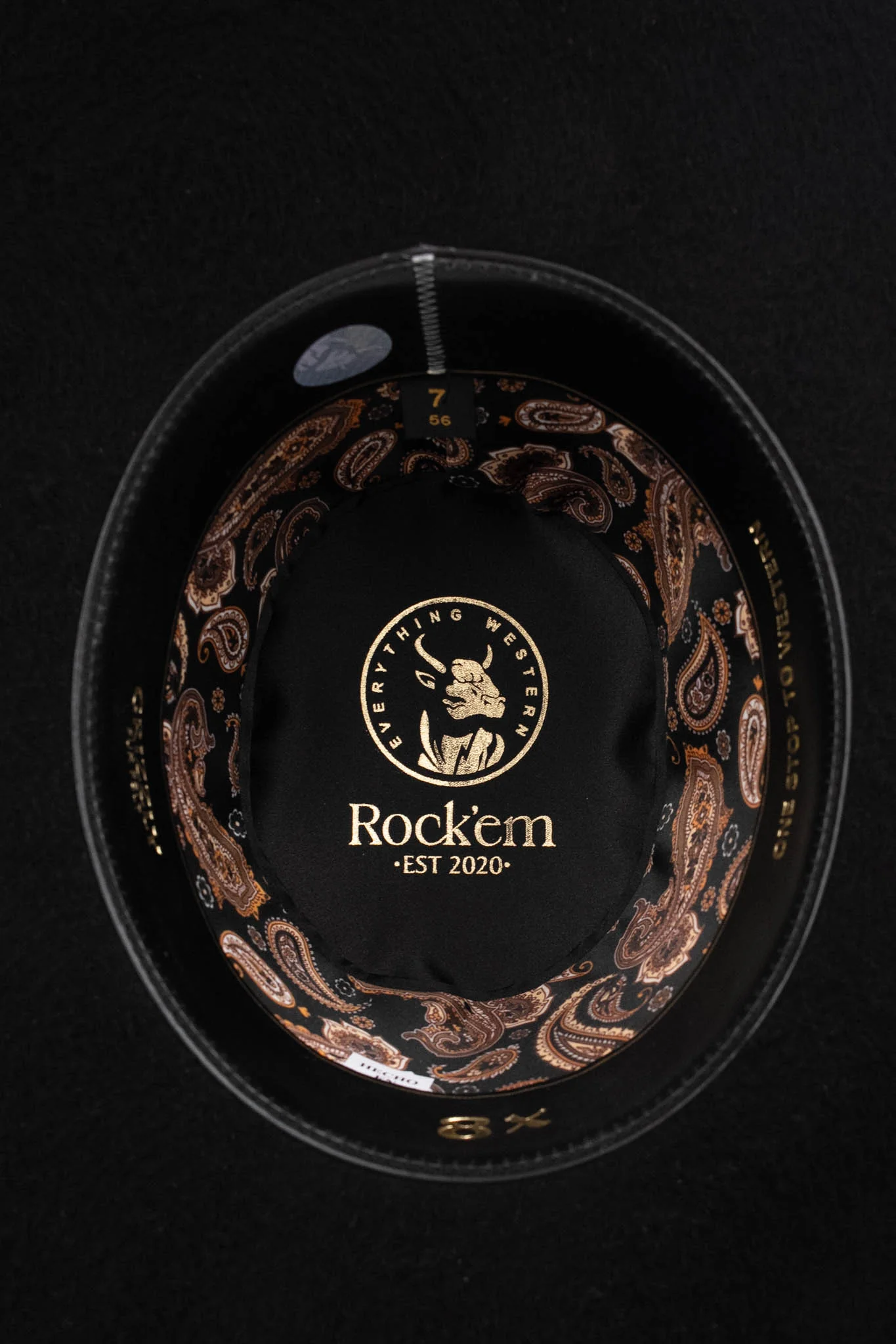 Rock'em 8X Black Grizzly Fur Open Crown Felt Cowboy Hat - Image 5