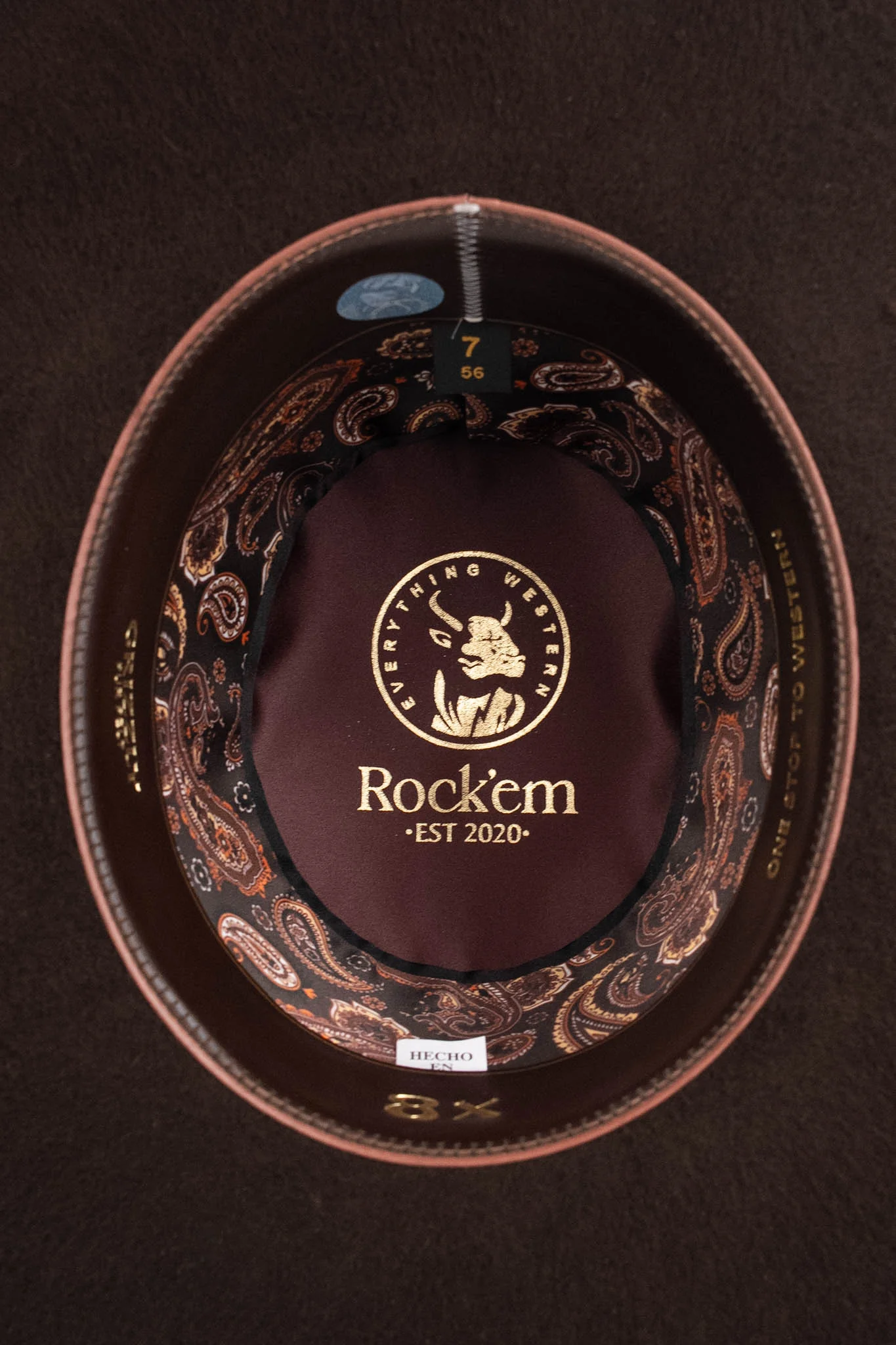 Rock'em 8X Chocolate Grizzly Fur Open Crown Felt Cowboy Hat - Image 5