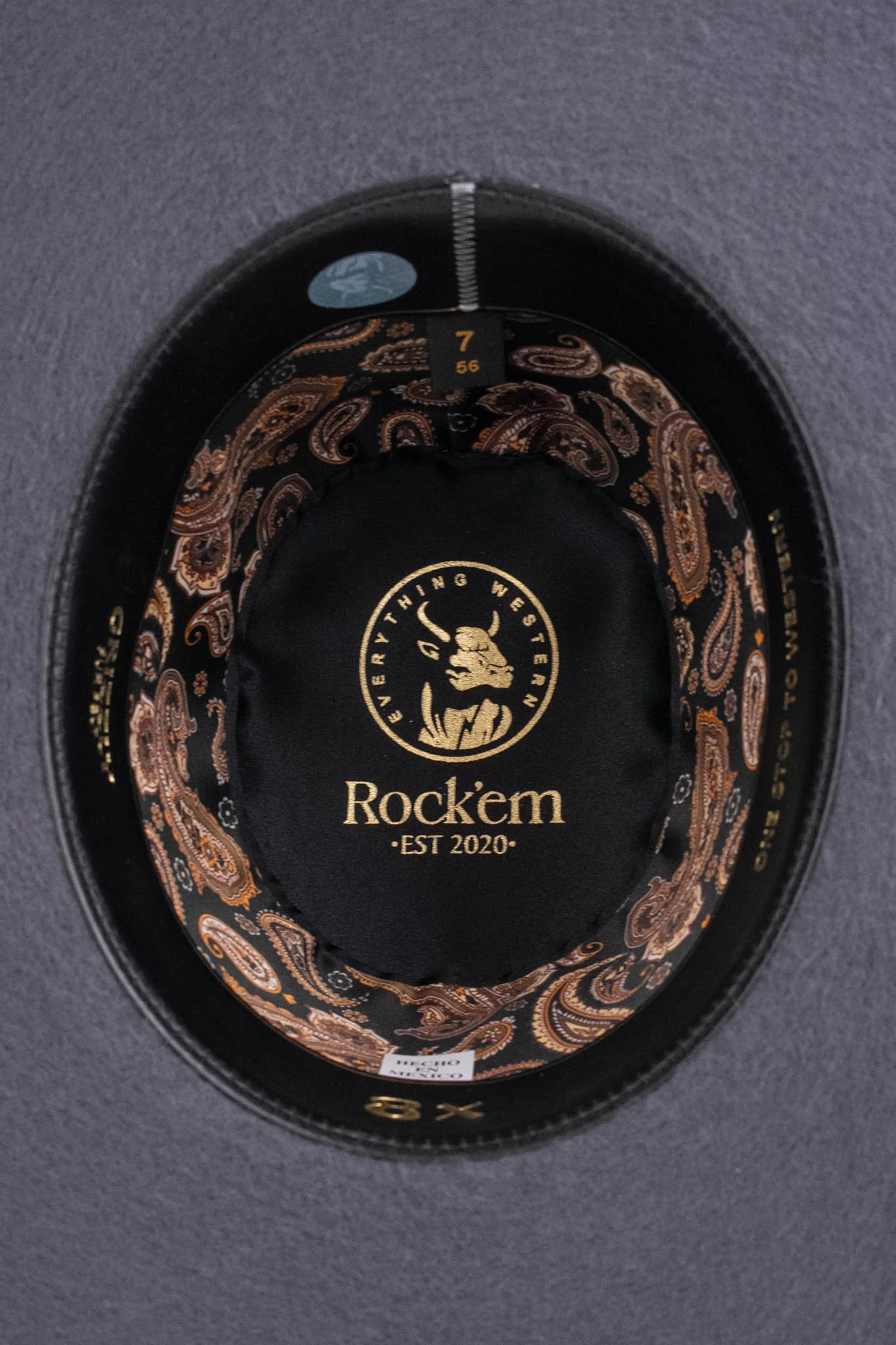 Rock'em 8X Granite Grizzly Fur Open Crown Felt Cowboy Hat - Image 5