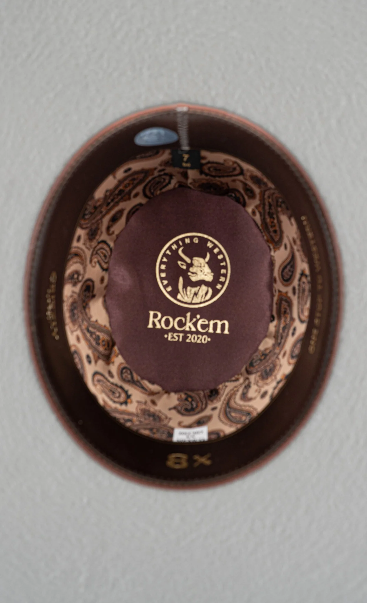 Rock'em 8X Platinum Grizzly Fur Open Crown Felt Cowboy Hat - Image 5