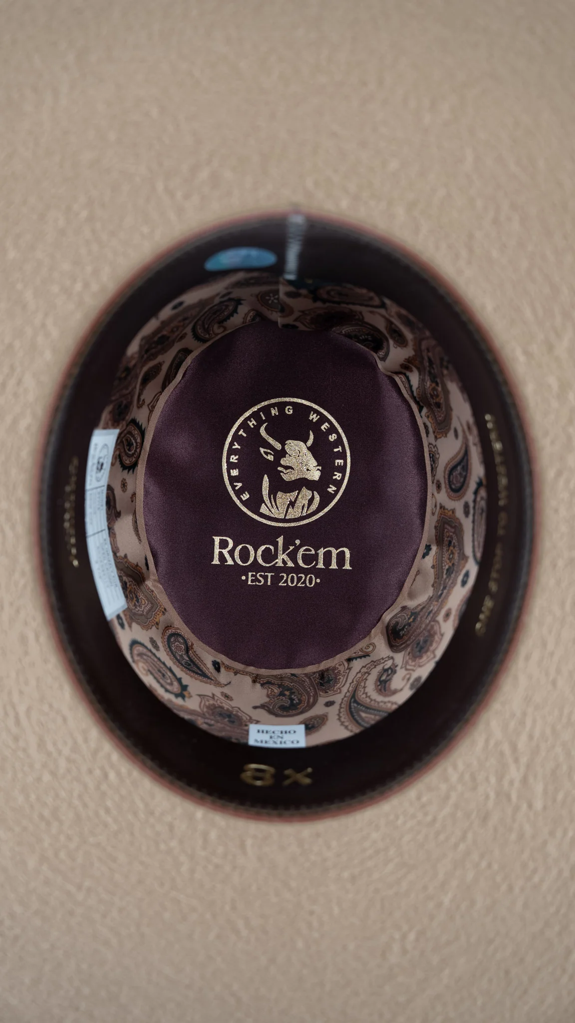 Rock'em 8X Silver Belly Grizzly Fur Open Crown Felt Cowboy Hat - Image 5
