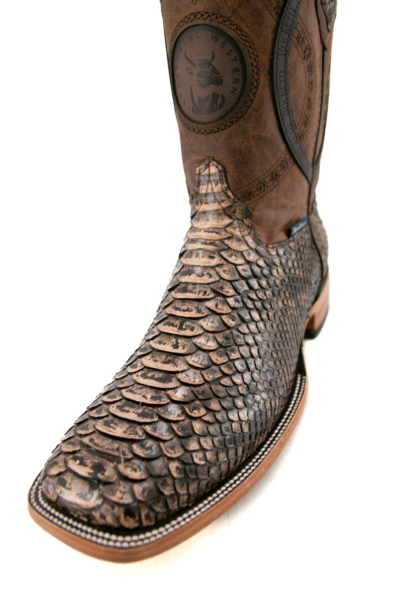 Exotic Python Square Toe Cowboy Boot - Image 4