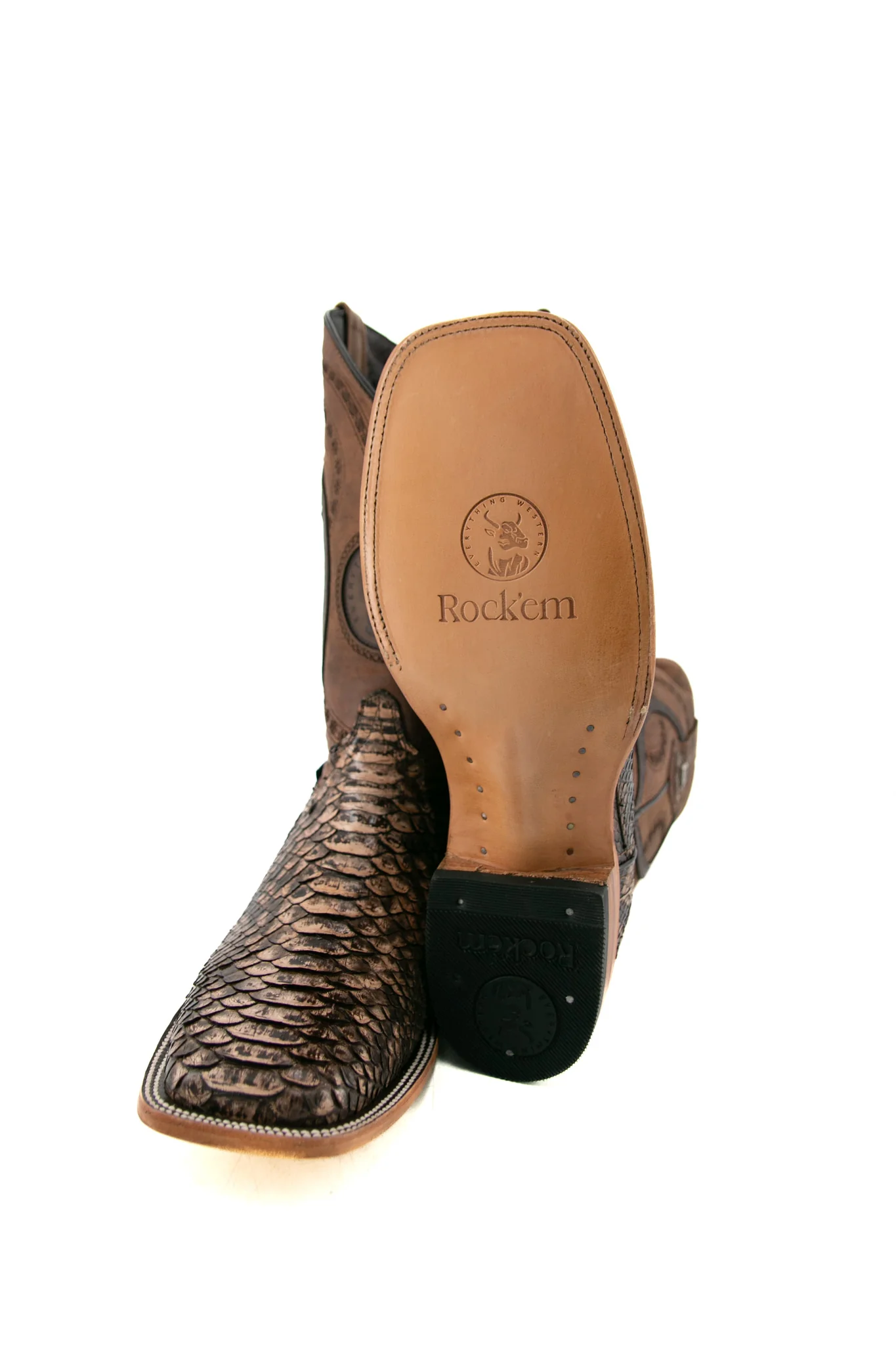 Exotic Python Square Toe Cowboy Boot - Image 5