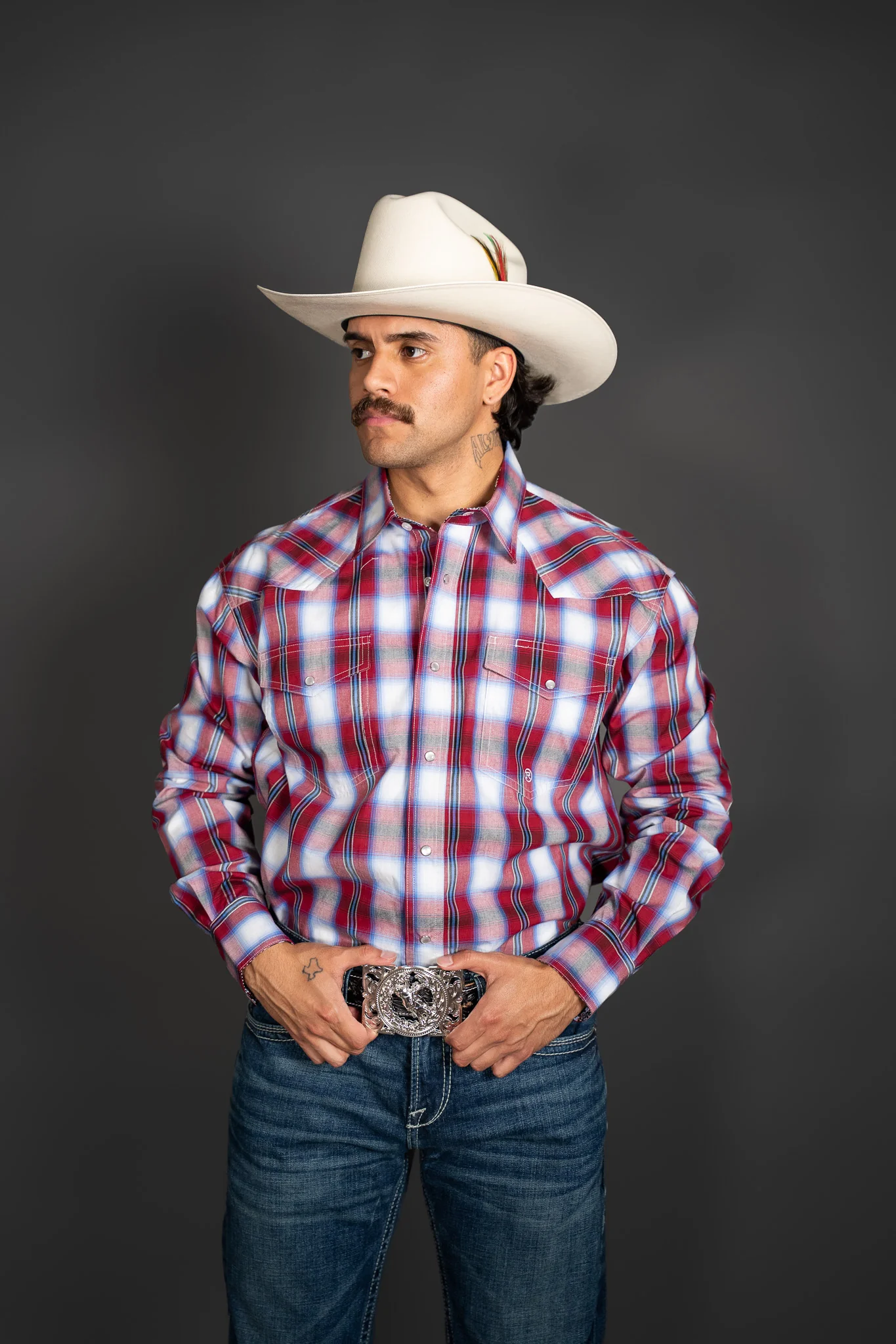 Roper Ball Park Plaid Pearl Snap