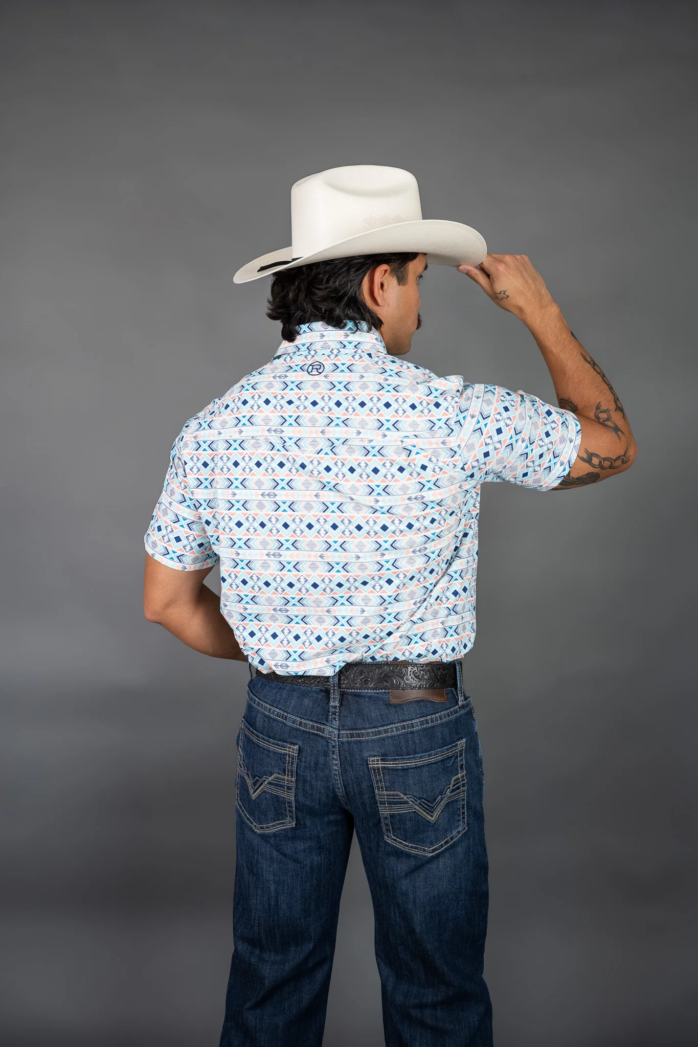 Roper Horizontal Aztec Short Sleeve Pearl Snap - Image 3