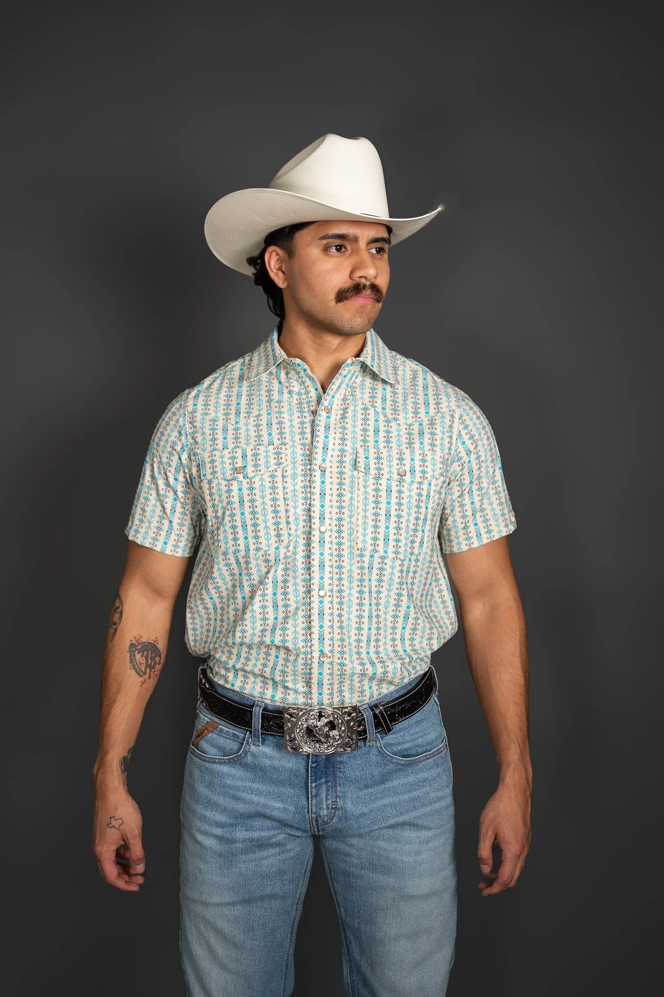 Roper Vertical Aztec Short Sleeve Pearl Snap - Image 2