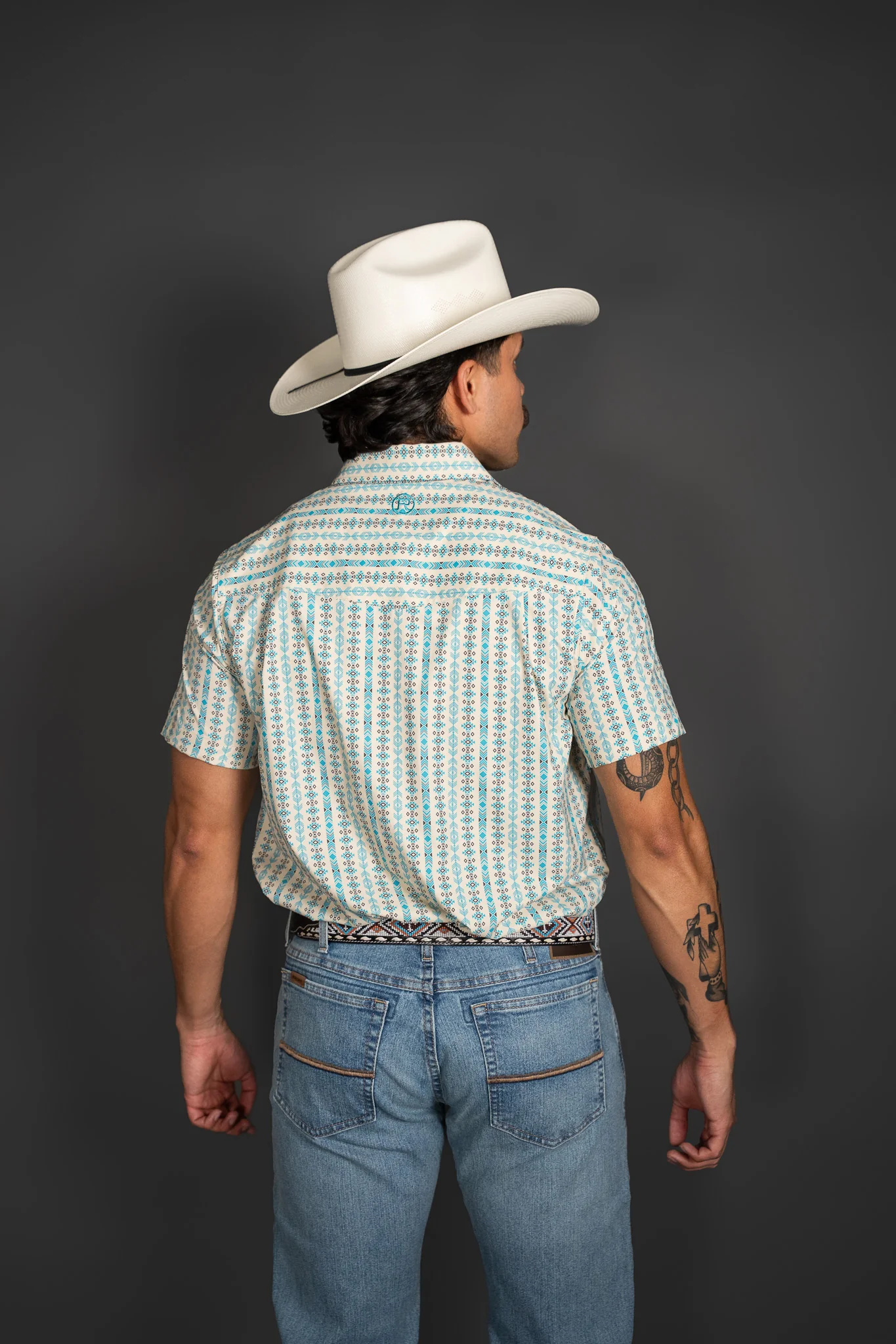 Roper Vertical Aztec Short Sleeve Pearl Snap - Image 3
