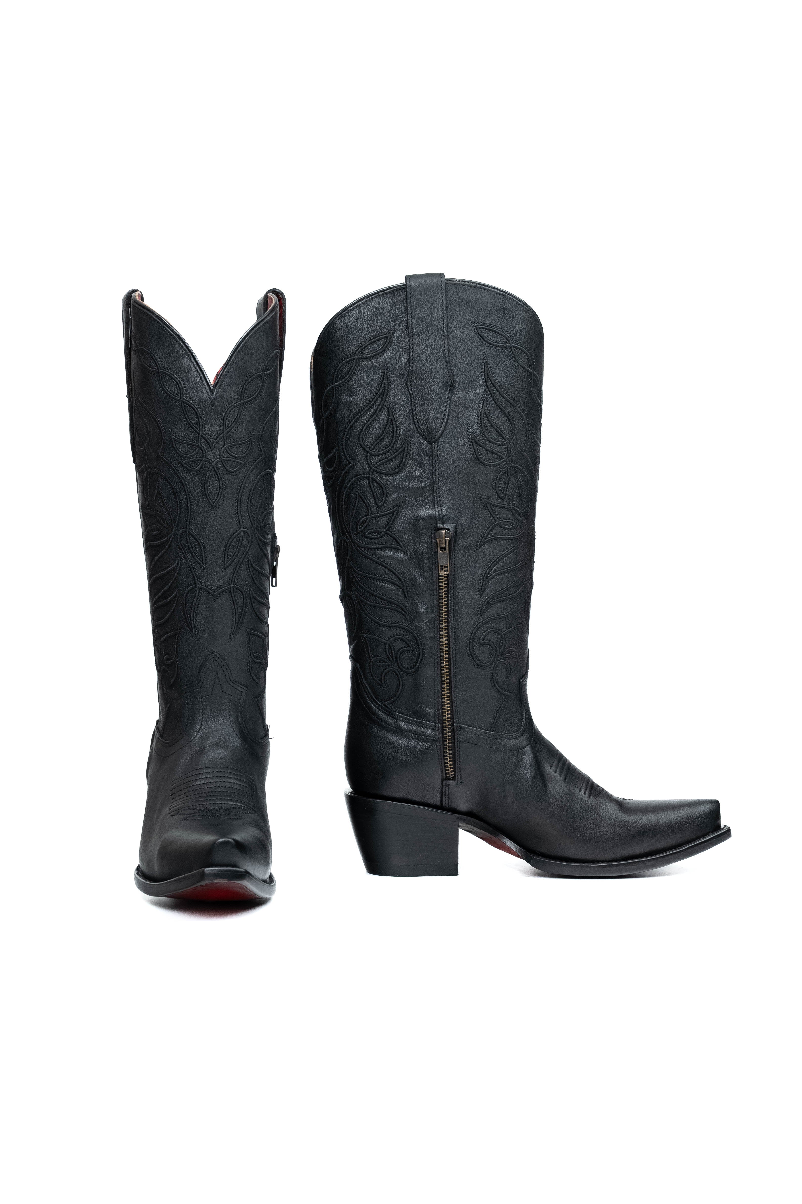 Sally Midi Red Bottom Wide Calf Snip Toe Cowgirl Boot - Image 4