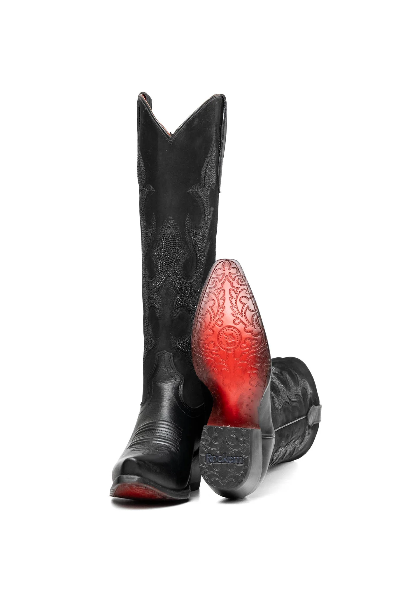 Lorraine Tall Red Bottom Snip Toe Cowgirl Boot - Image 4