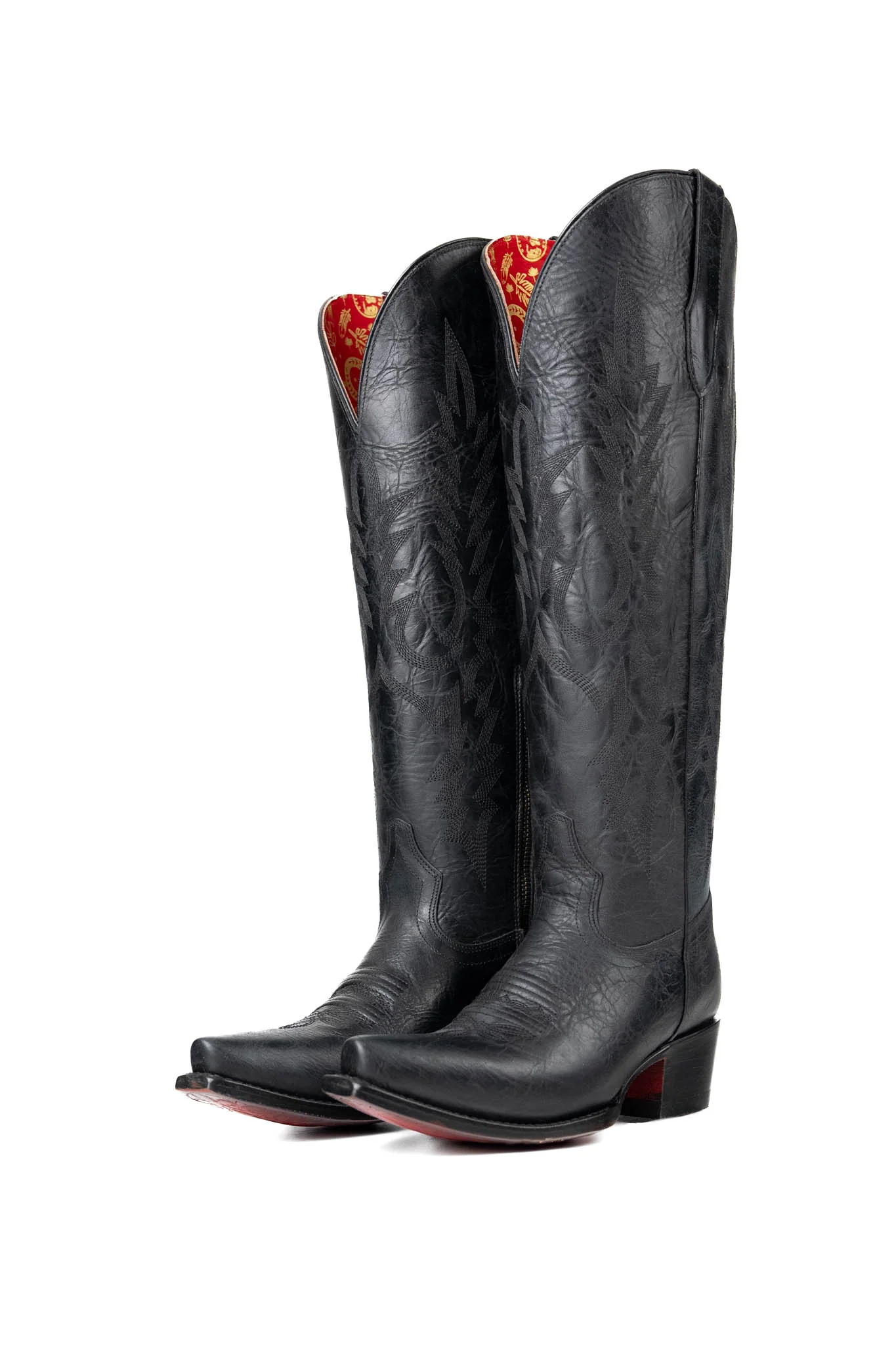 Scarlett Tall Wide Calf Red Bottom Snip Toe Cowgirl Boot