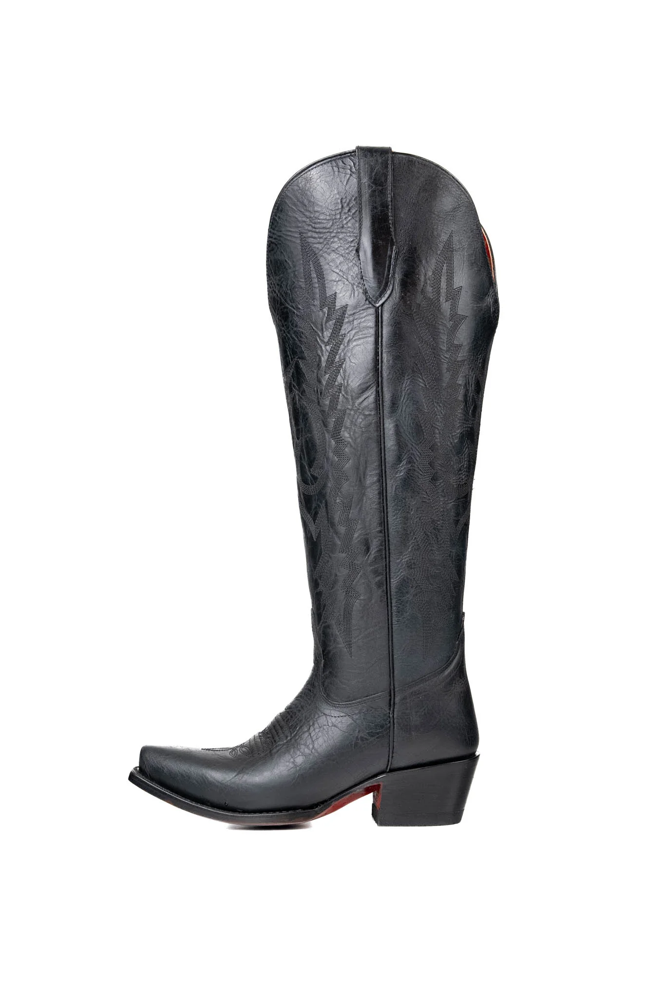 Scarlett Tall Wide Calf Red Bottom Snip Toe Cowgirl Boot - Image 2