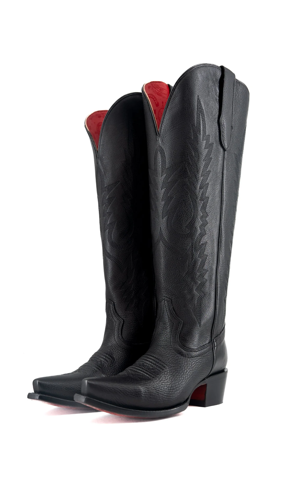 Scarlett Tall Wide Calf Red Bottom Snip Toe Cowgirl Boot - Image 6