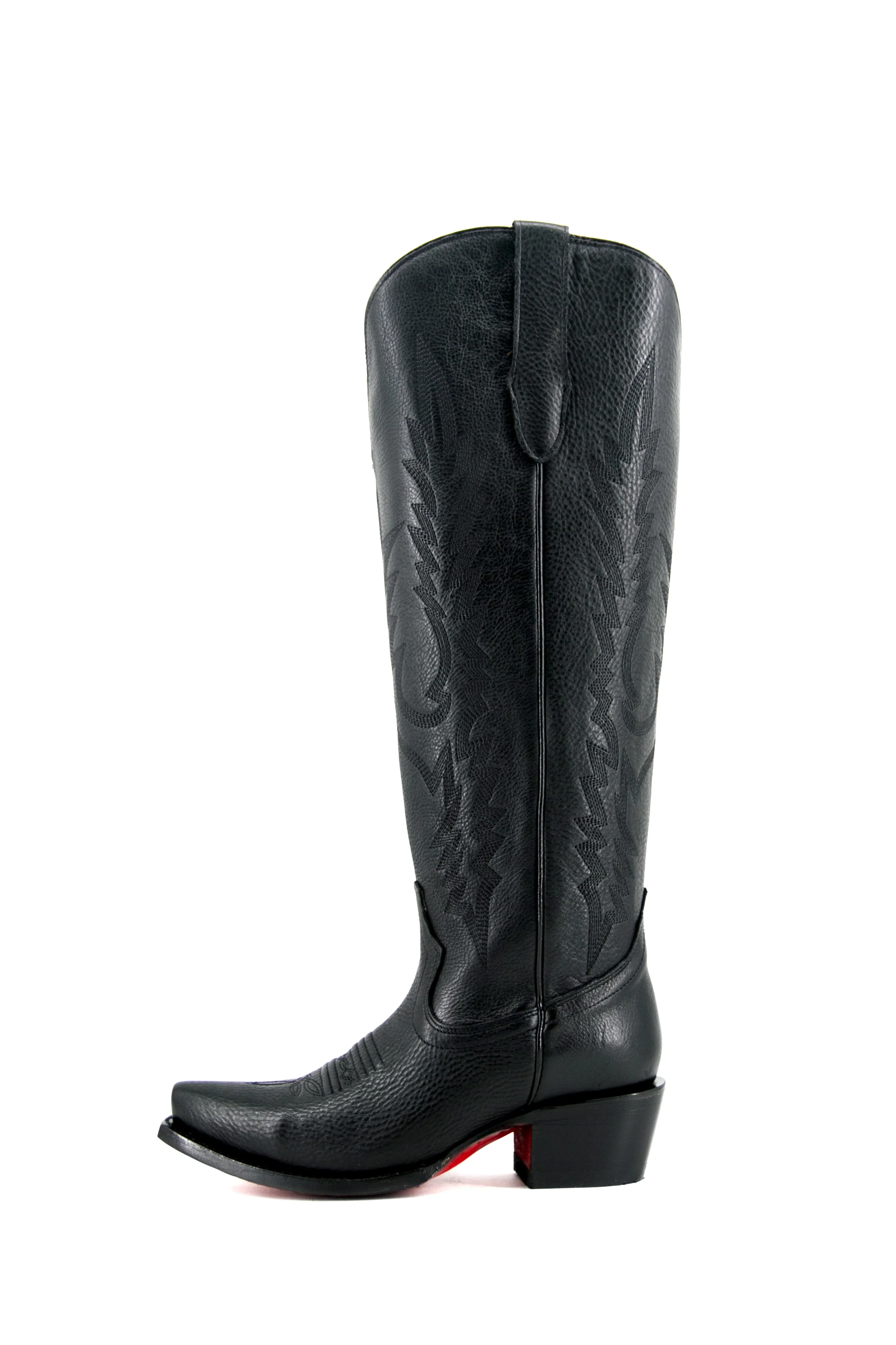 Scarlett Tall Wide Calf Red Bottom Snip Toe Cowgirl Boot - Image 7