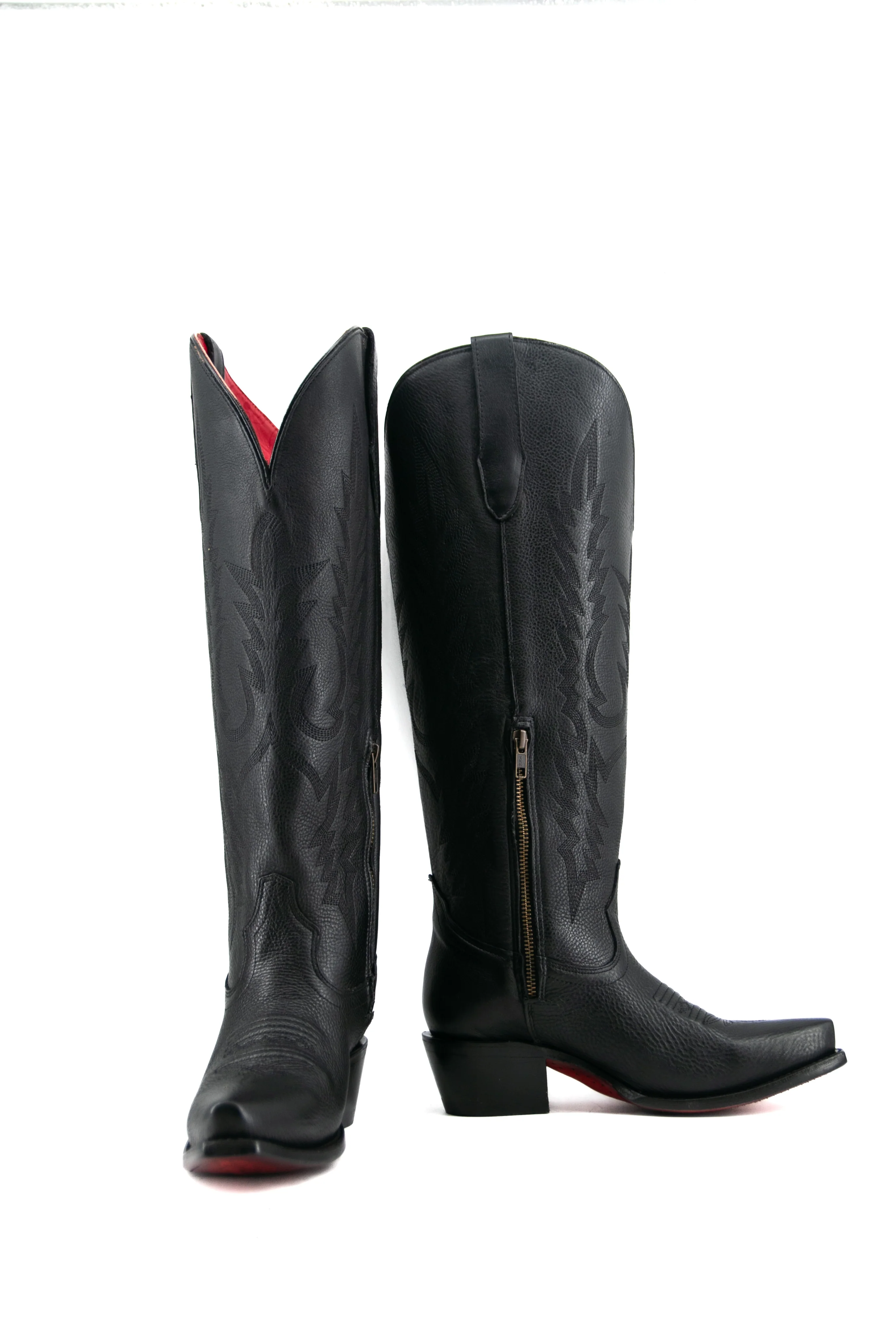 Scarlett Tall Wide Calf Red Bottom Snip Toe Cowgirl Boot - Image 8