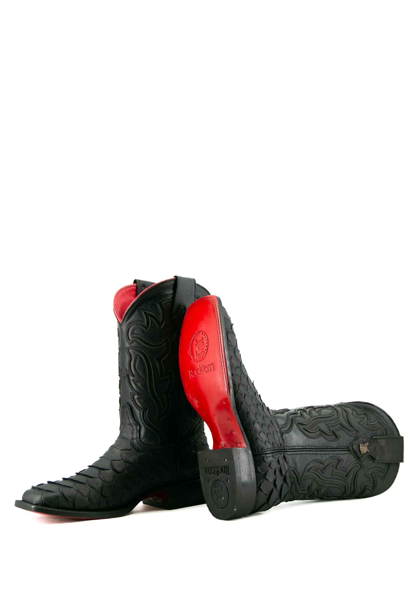 Bruce Shelby Python Red Bottom Square Toe Cowboy Boot - Image 4