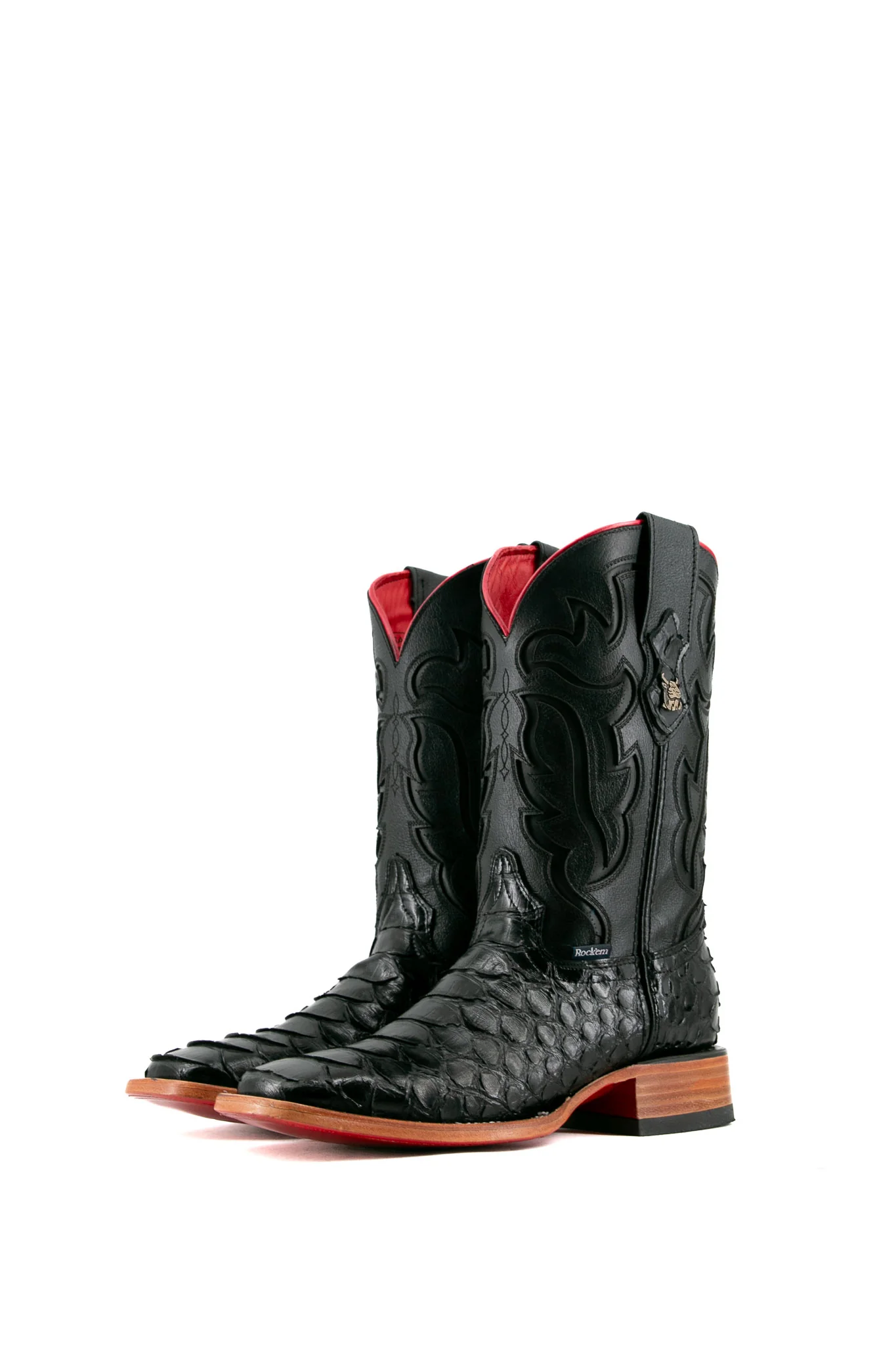 Bruce Shelby Python Red Bottom Square Toe Cowboy Boot - Image 6