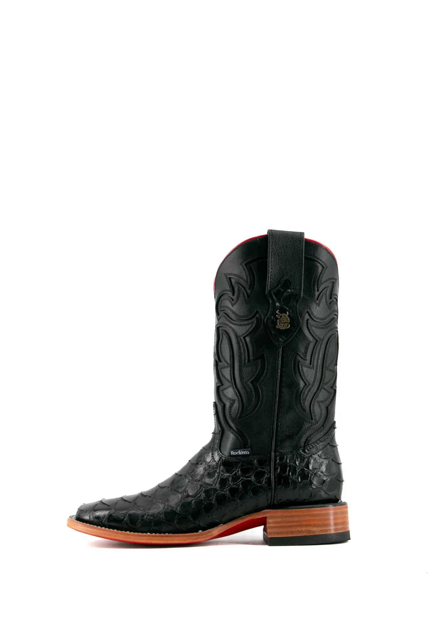 Bruce Shelby Python Red Bottom Square Toe Cowboy Boot - Image 7