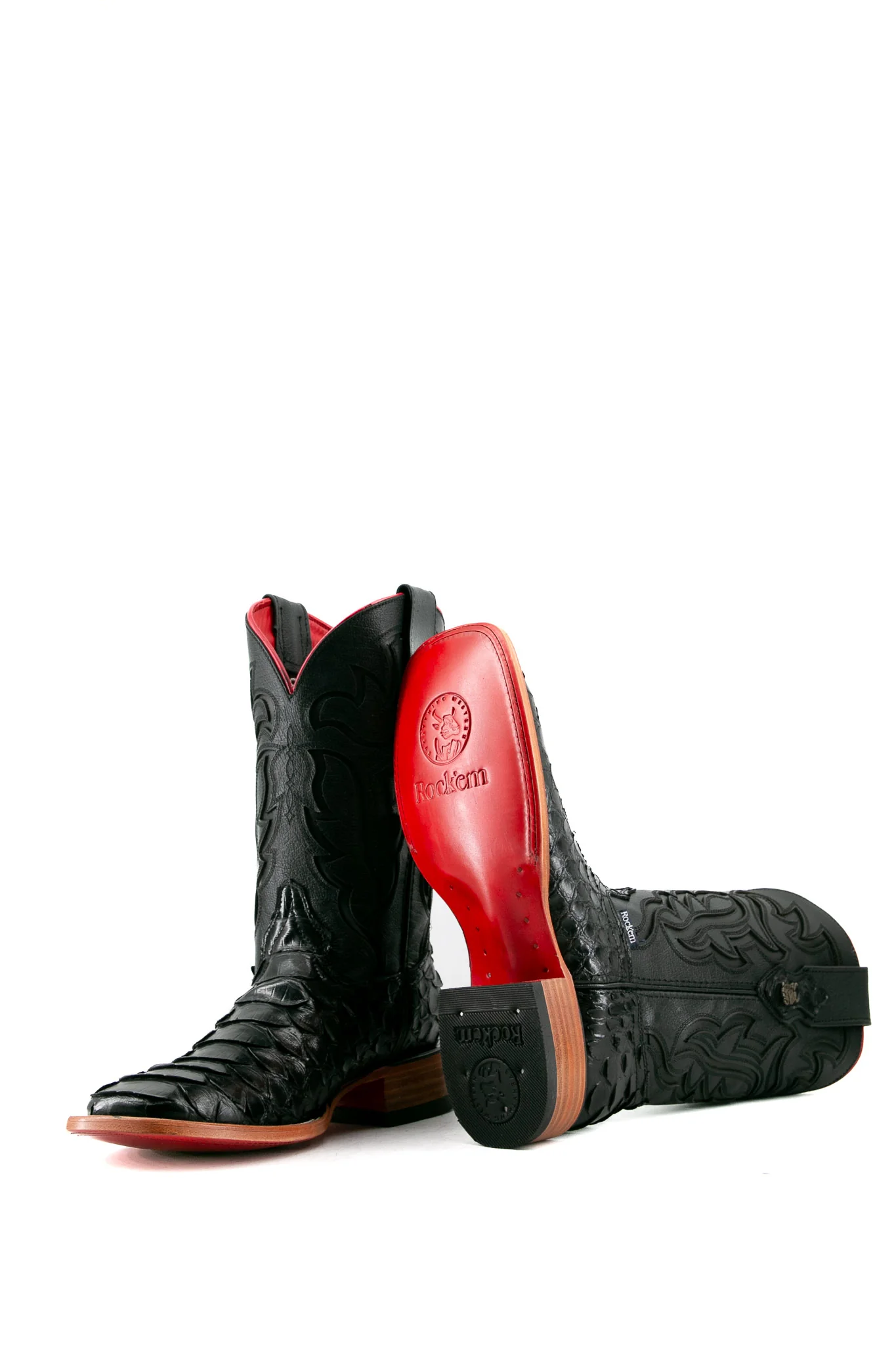 Bruce Shelby Python Red Bottom Square Toe Cowboy Boot - Image 9