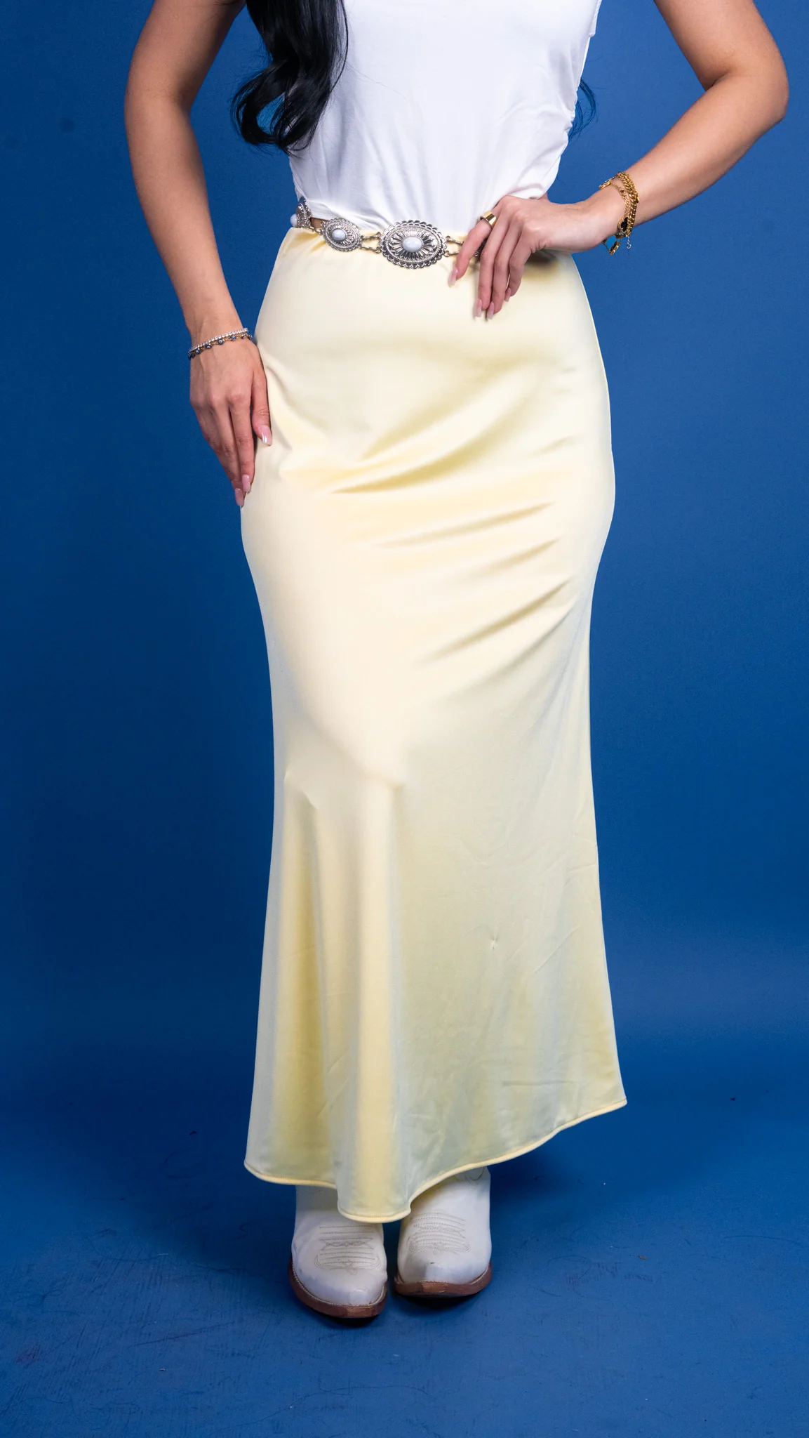 Elaine Satin Elastic Waist Skirt - Image 11