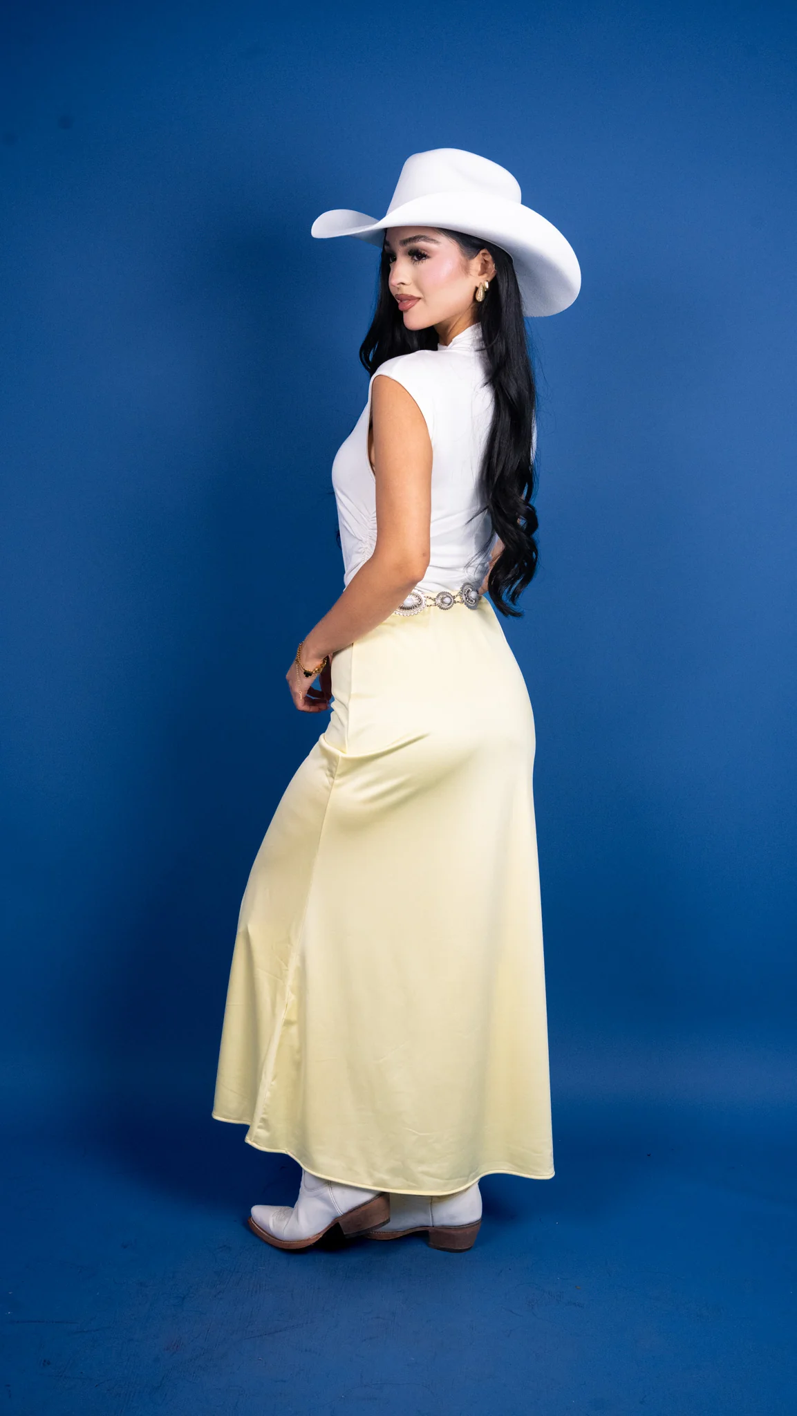 Elaine Satin Elastic Waist Skirt - Image 13
