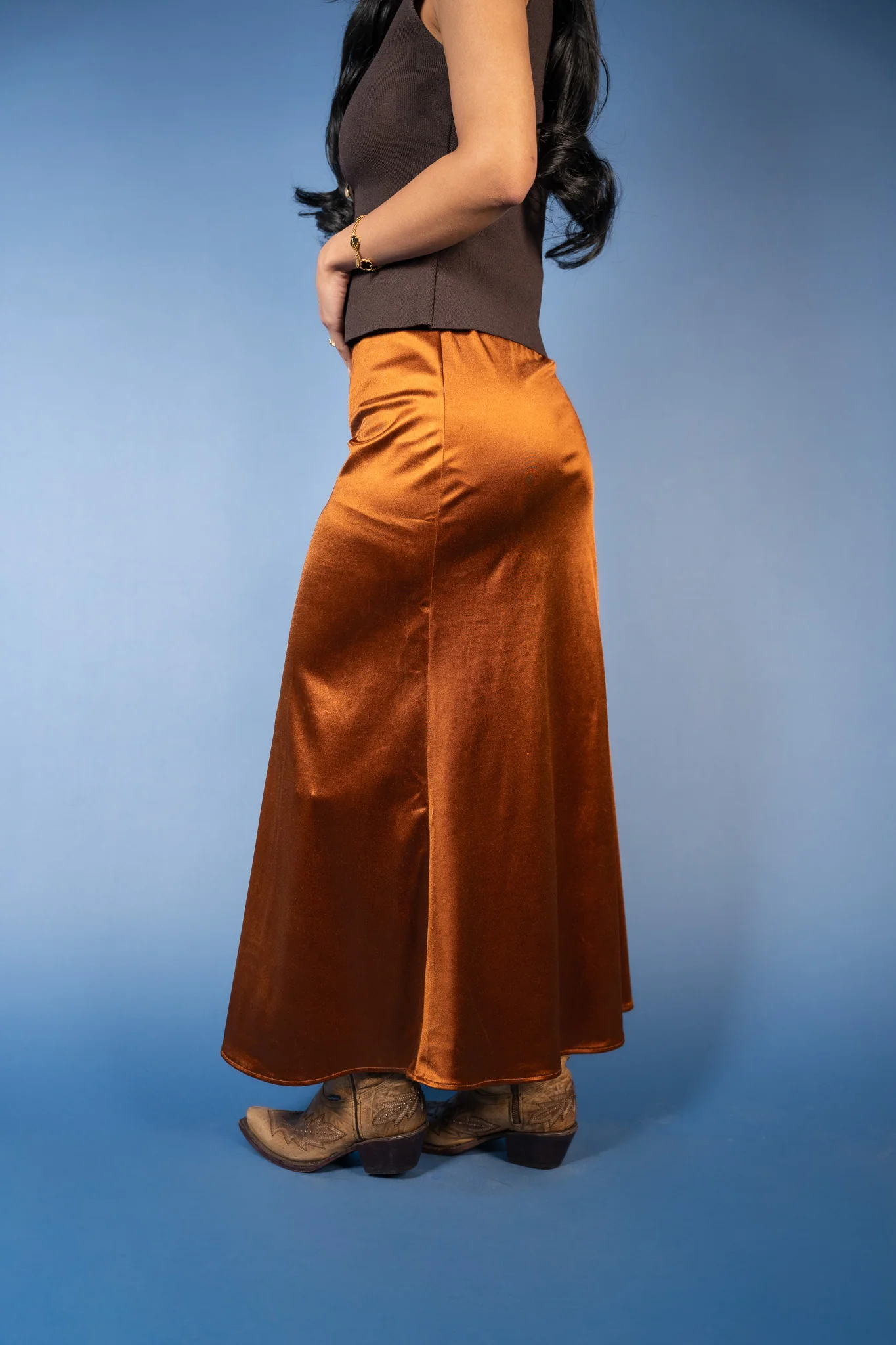 Elaine Satin Elastic Waist Skirt - Image 21