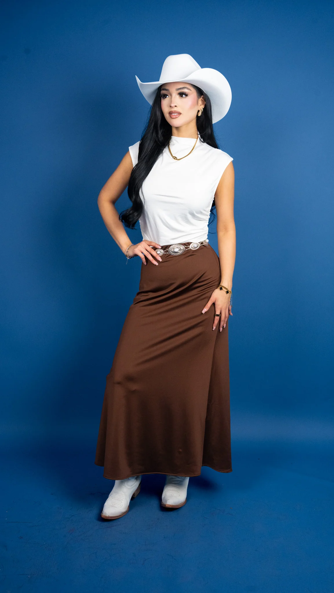 Elaine Satin Elastic Waist Skirt - Image 9