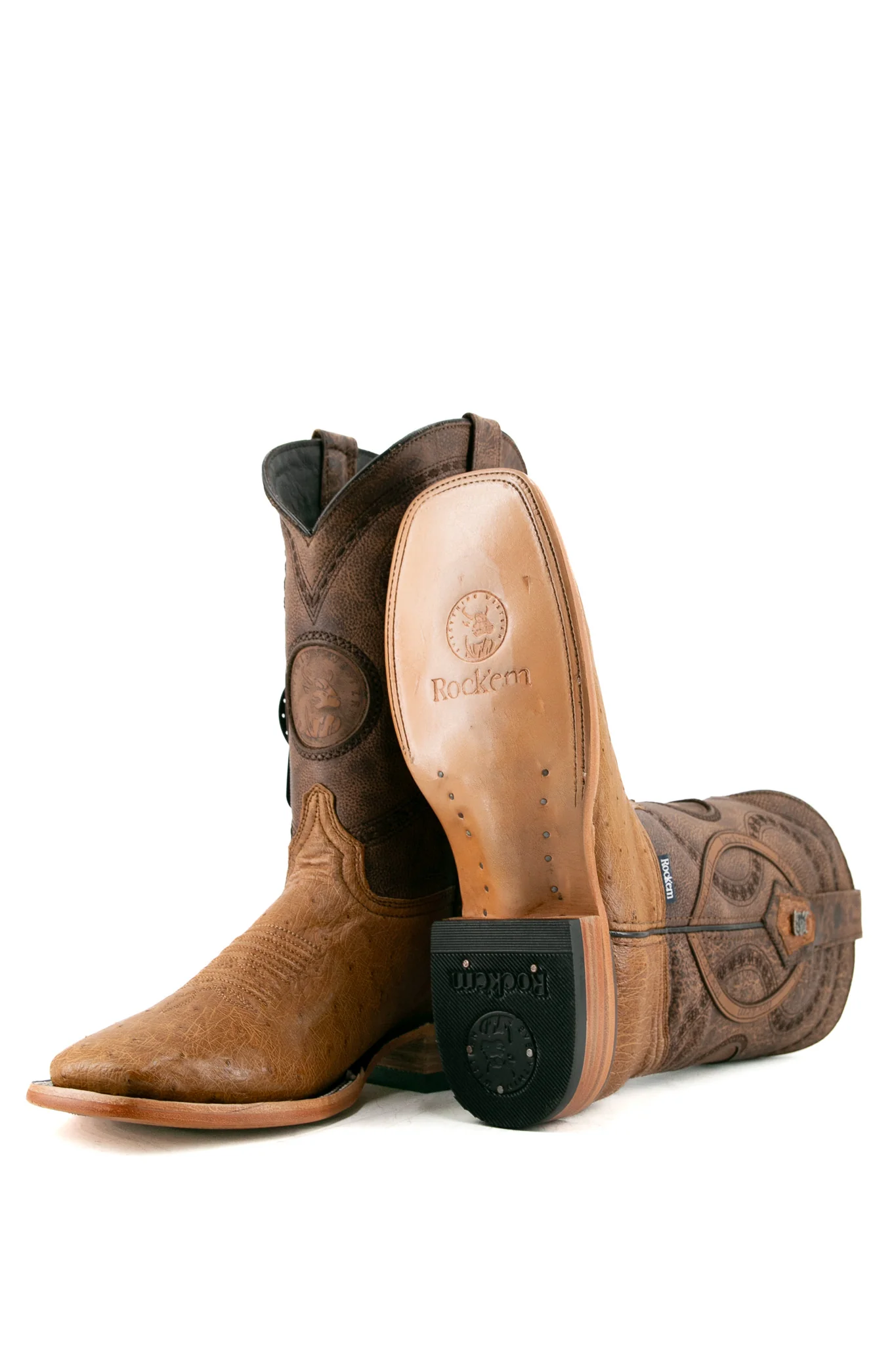 Smooth Ostrich Square Toe Exotic Cowboy Boot - Image 4
