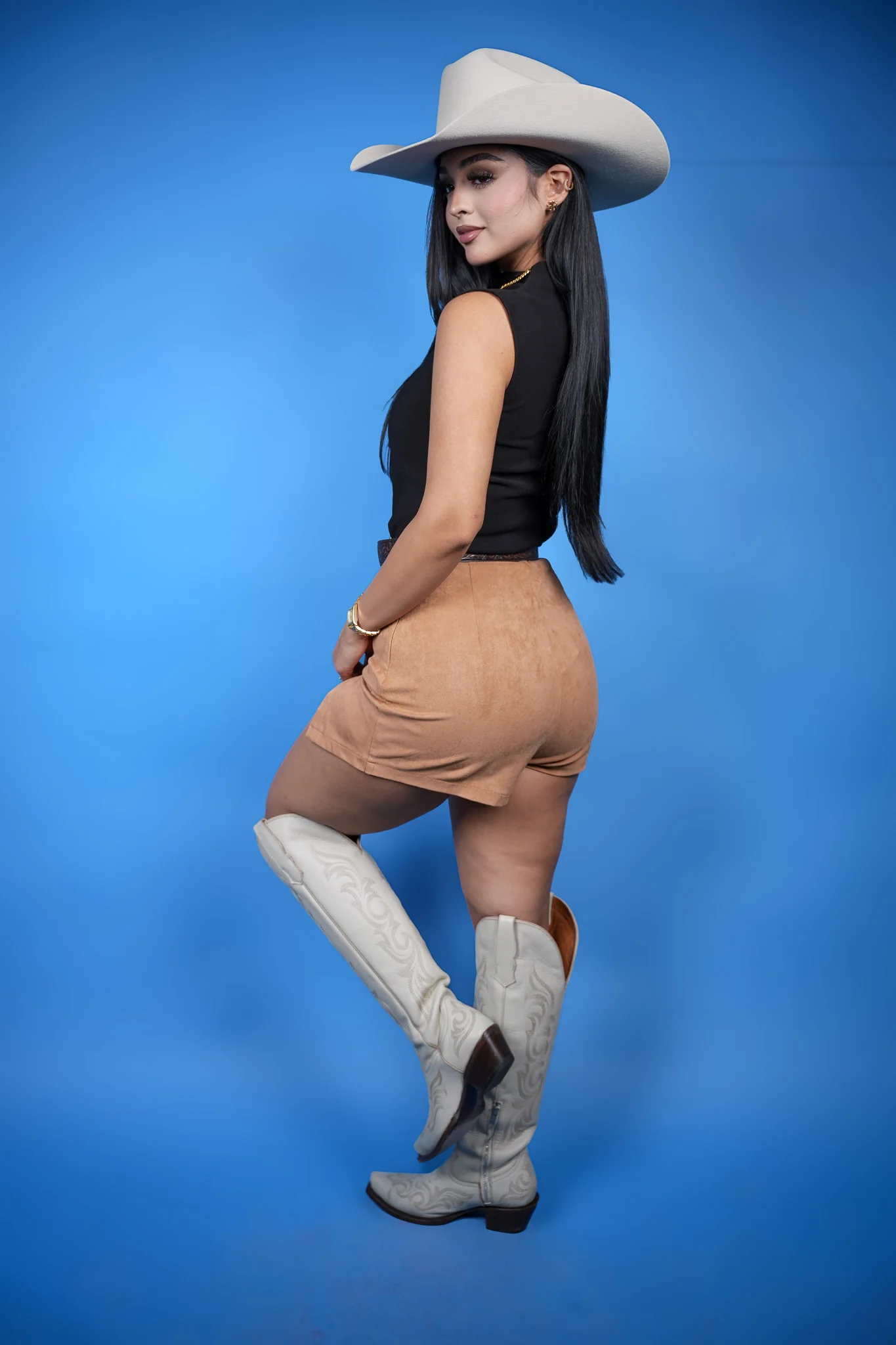 Josephine Faux Suede Skort - Image 4