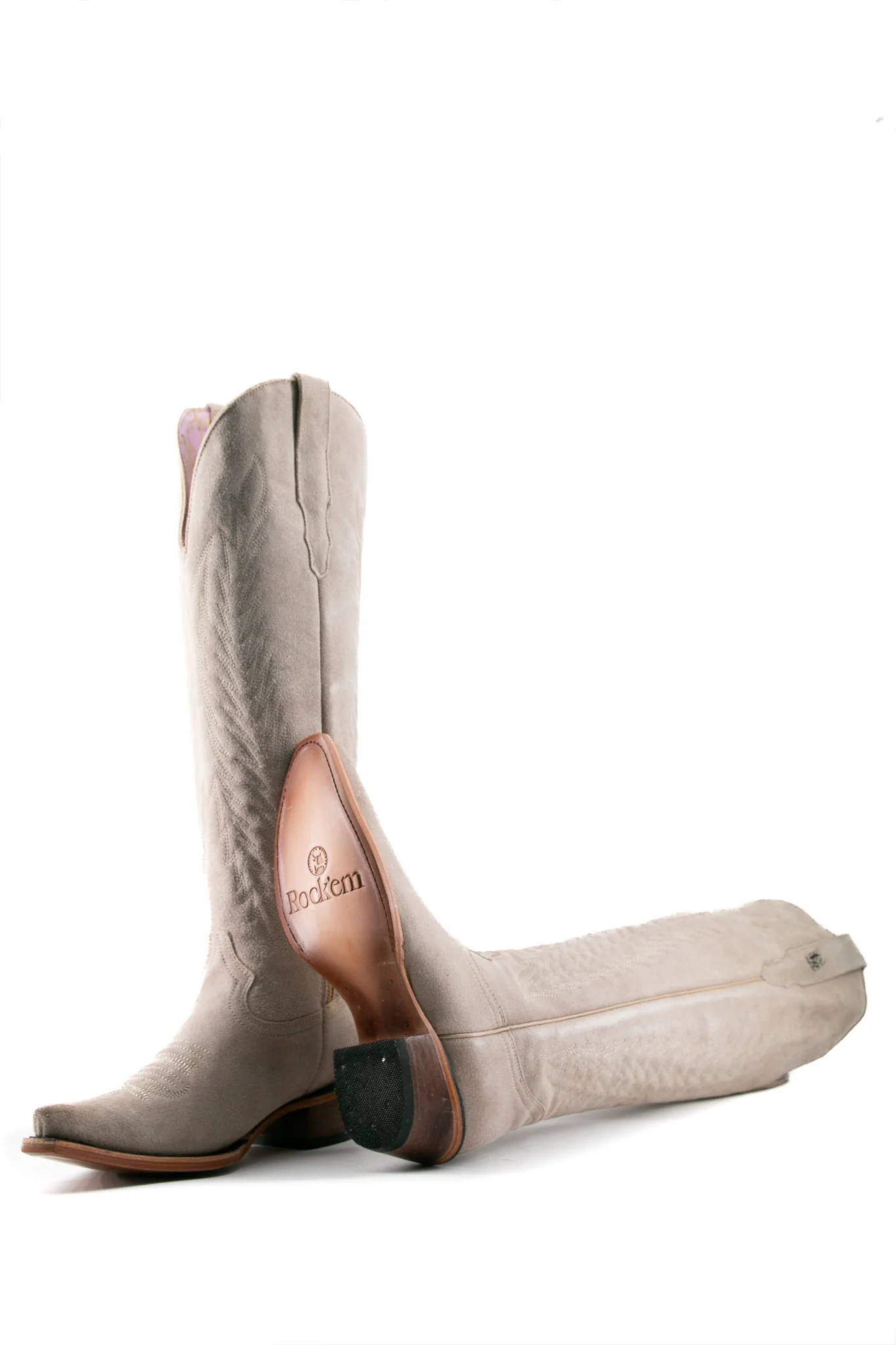 Georgina Gamuza Nude Tall Snip Toe Cowgirl Boot - Image 4