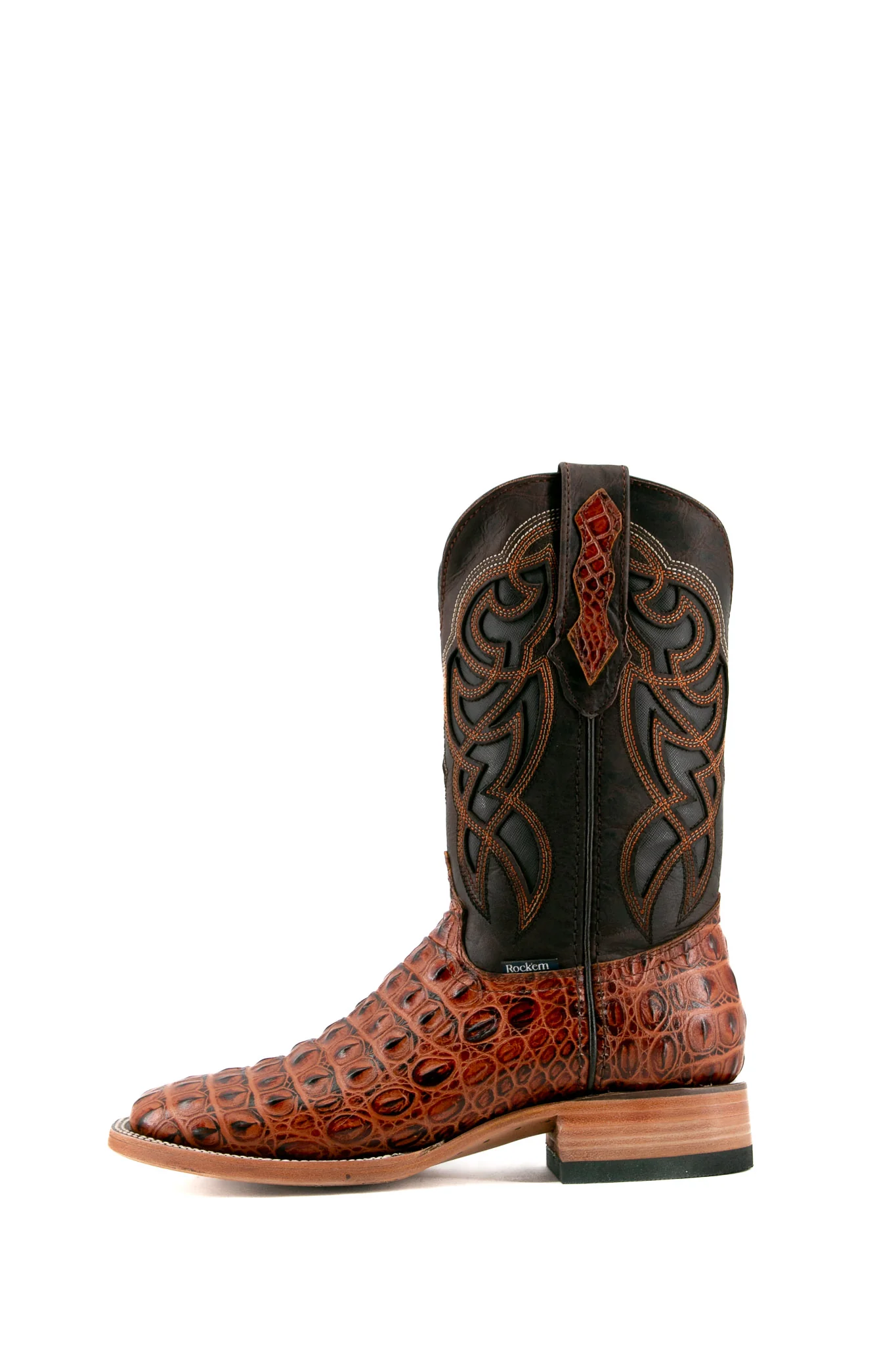 Caiman Hornback Square Toe Cowboy Boot - Image 12