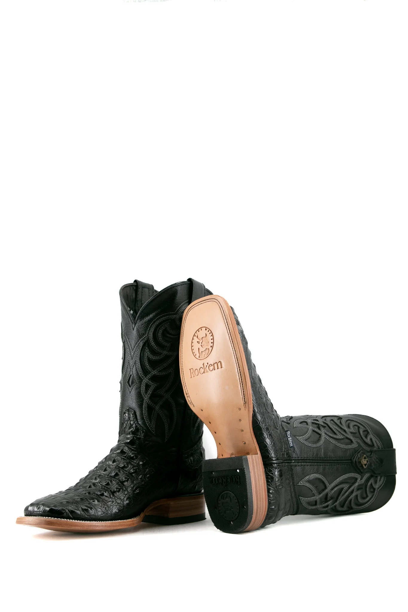 Caiman Hornback Square Toe Cowboy Boot - Image 4