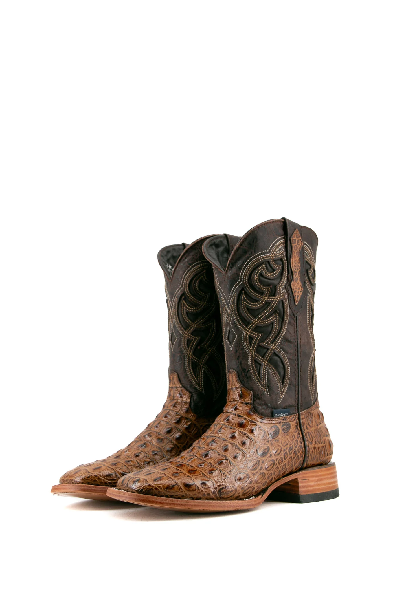 Caiman Hornback Square Toe Cowboy Boot - Image 6
